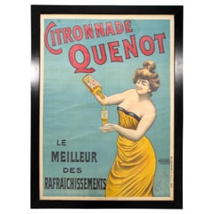 Art Deco Framed Parisian Art Poster Signed G. Smith Stamped Citronnade Quenot
