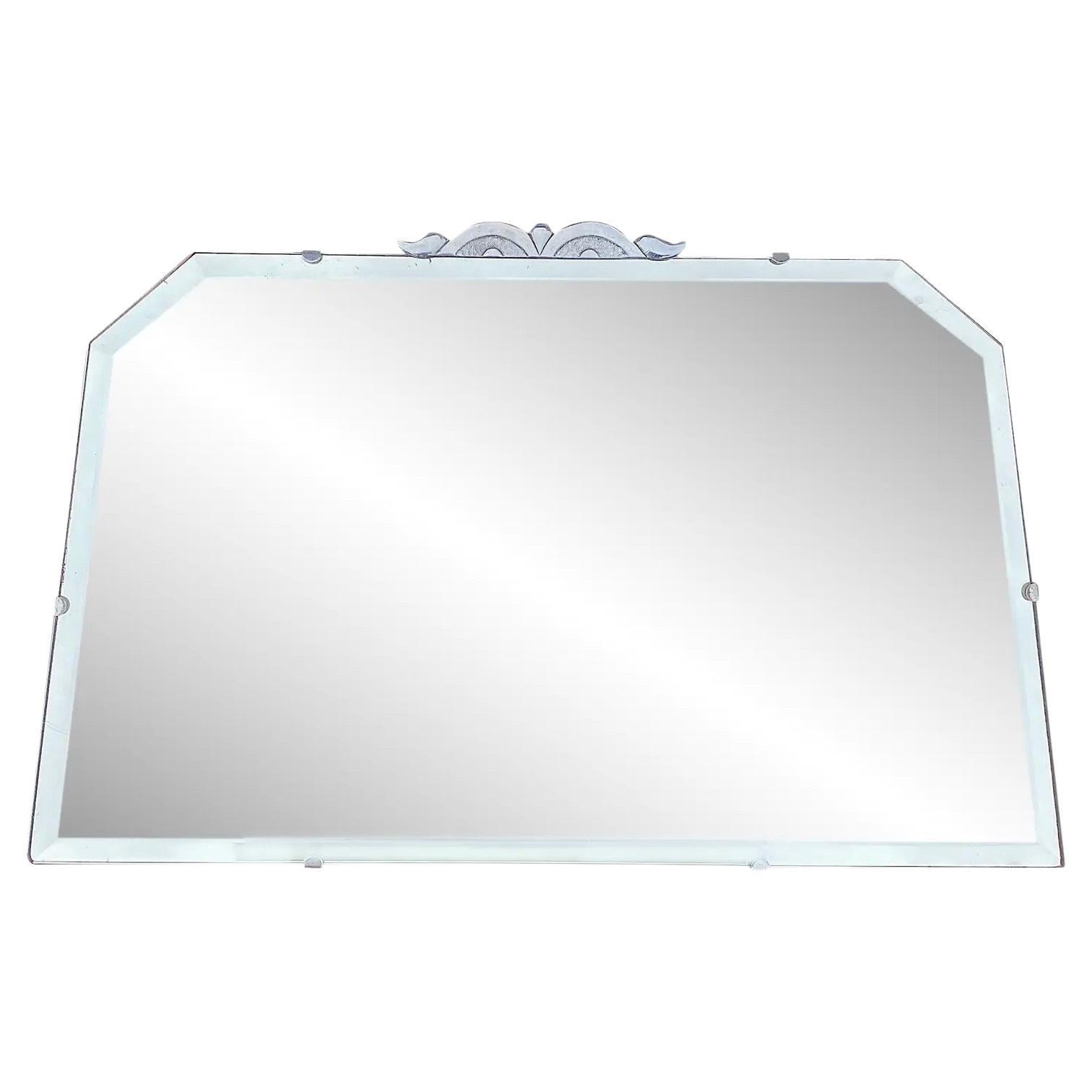 Art Deco Frameless Mirror For Sale