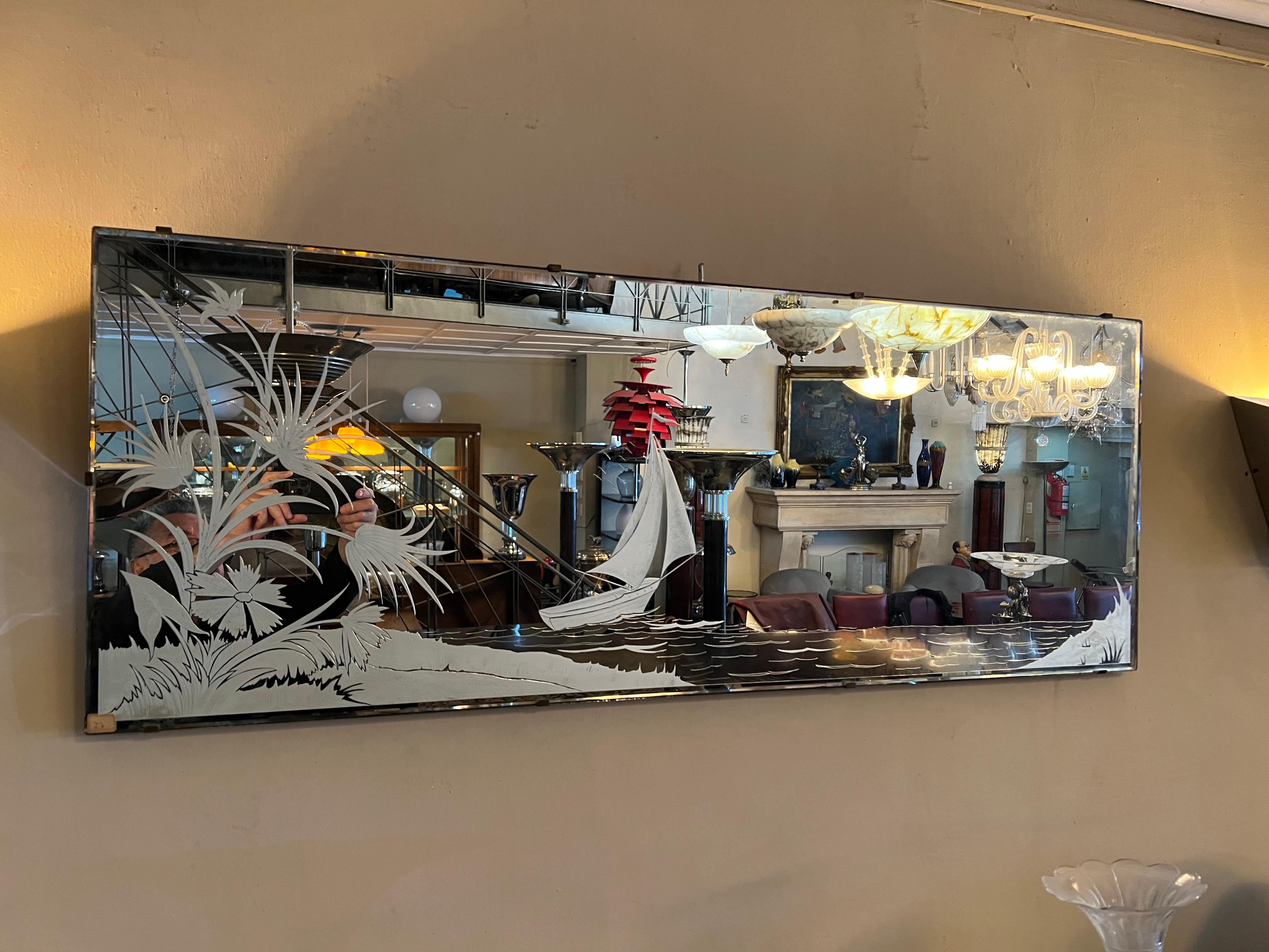 Art Deco France Mirror in Wood, Year: 1930 For Sale 3