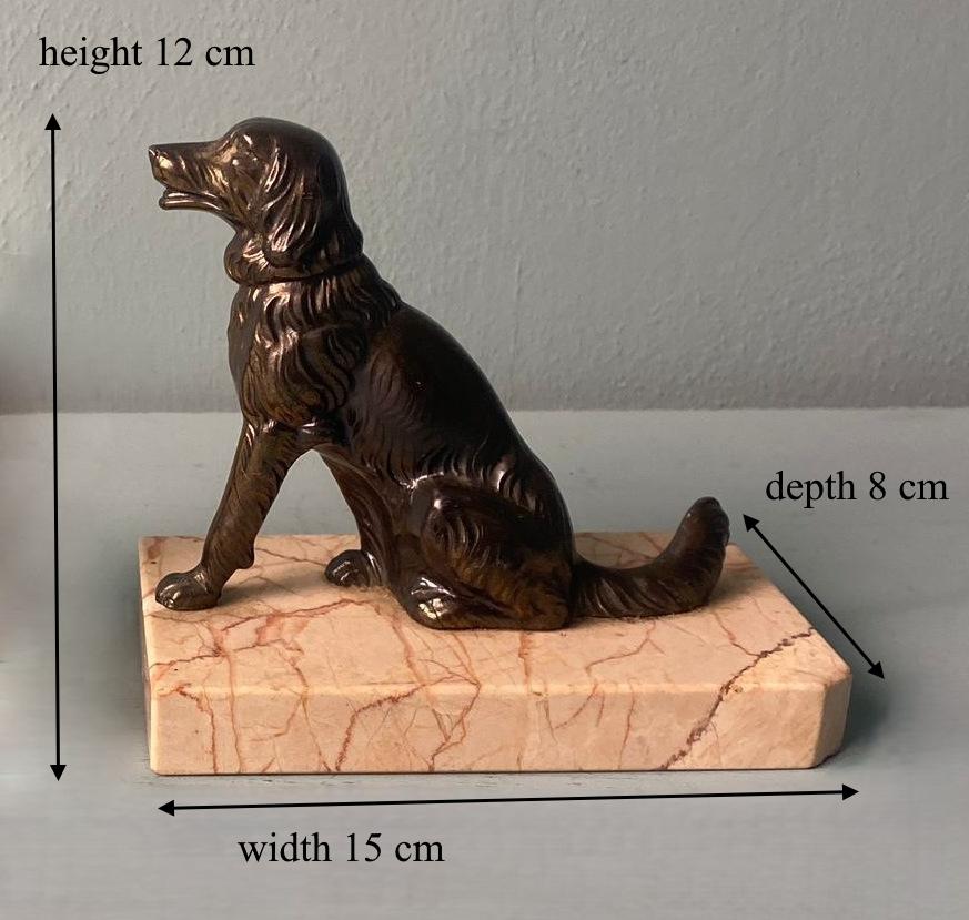 Art Deco France Pair Of Metal Bookends Featuring Dogs With A Fine Marble Base For Sale 14