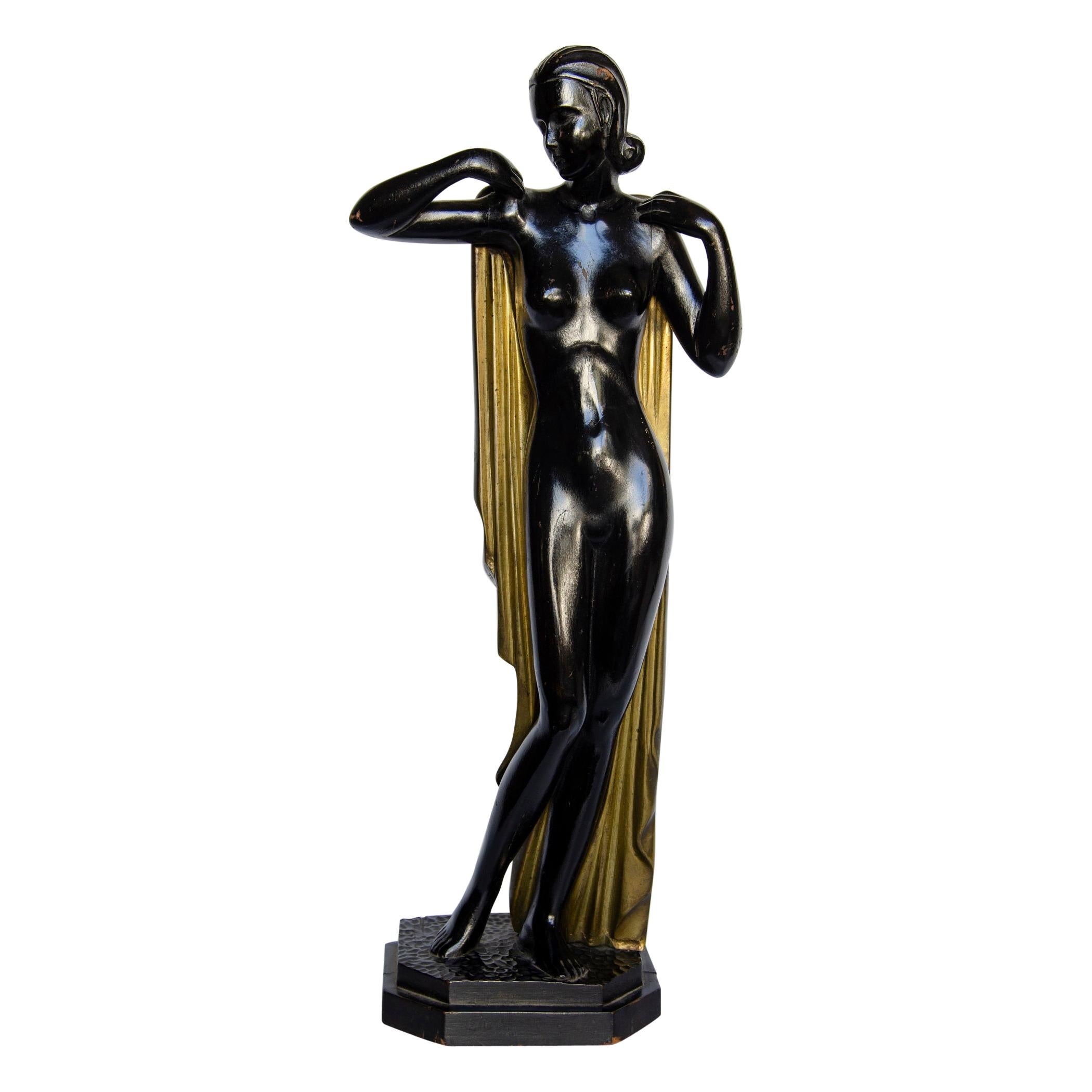 Art Deco France Woman Figure For Sale