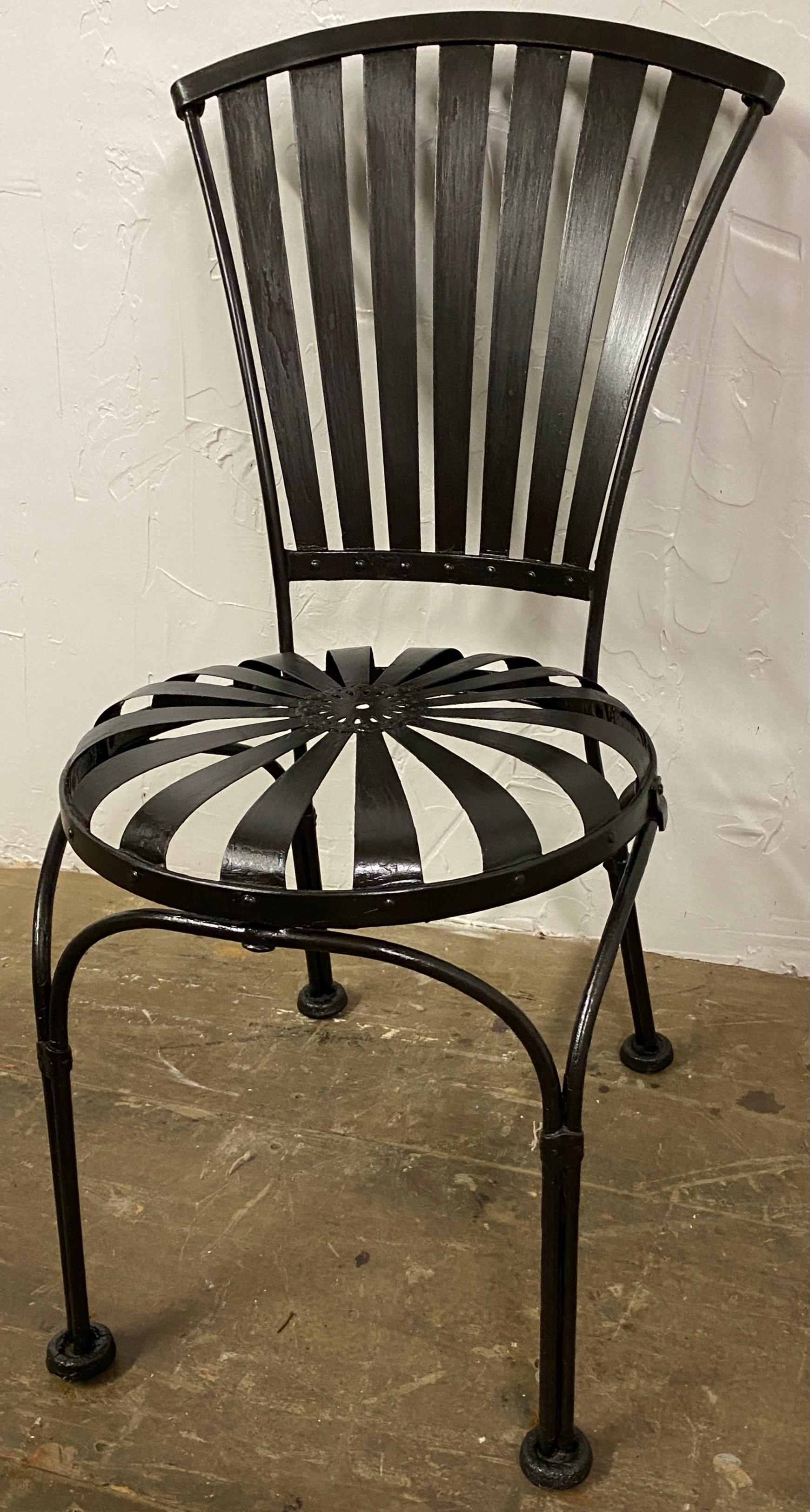 Painted Art Deco Francois Carre French Sunburst Side Chair For Sale