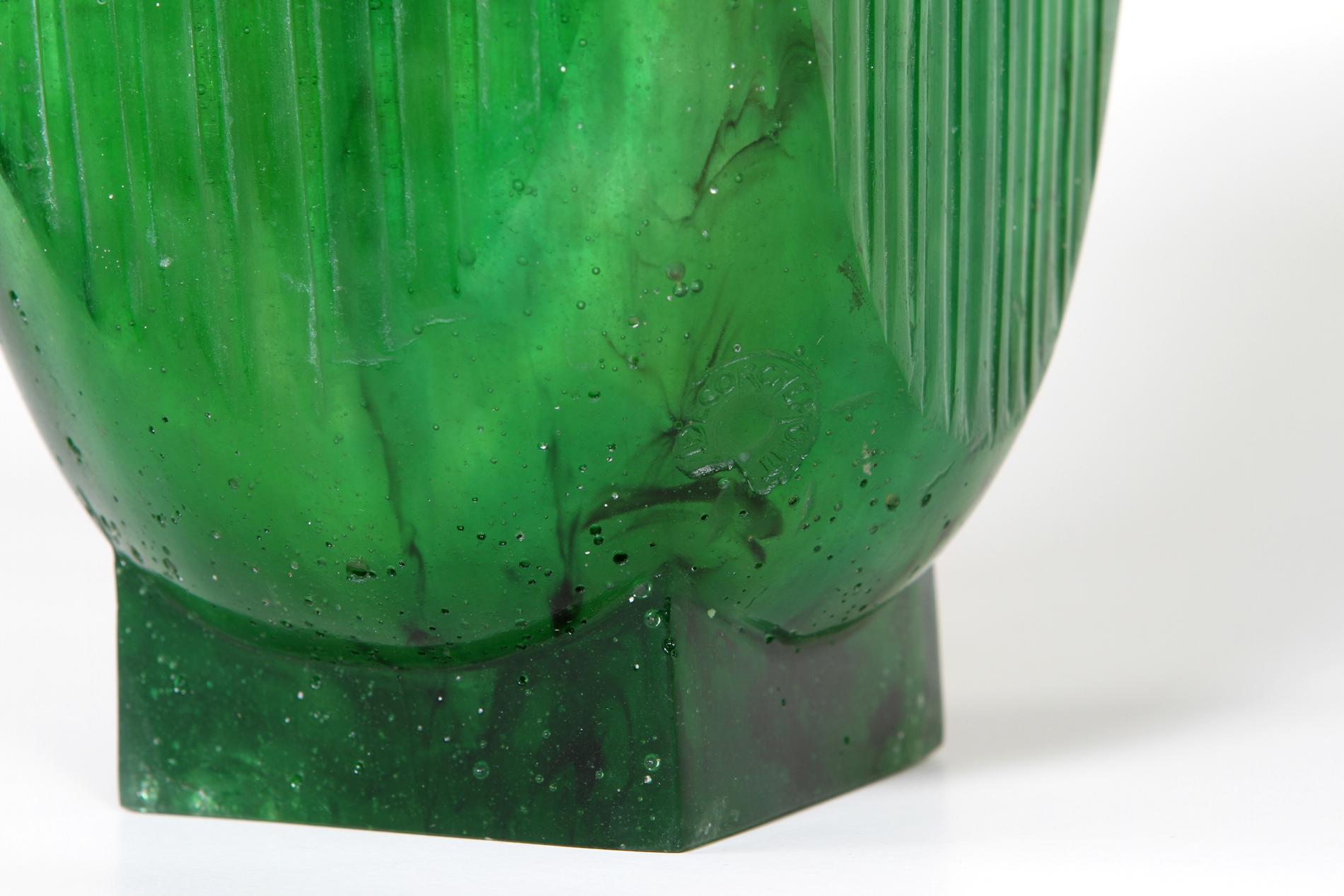 Français Vase vert Art Dco Franois Decorchemont