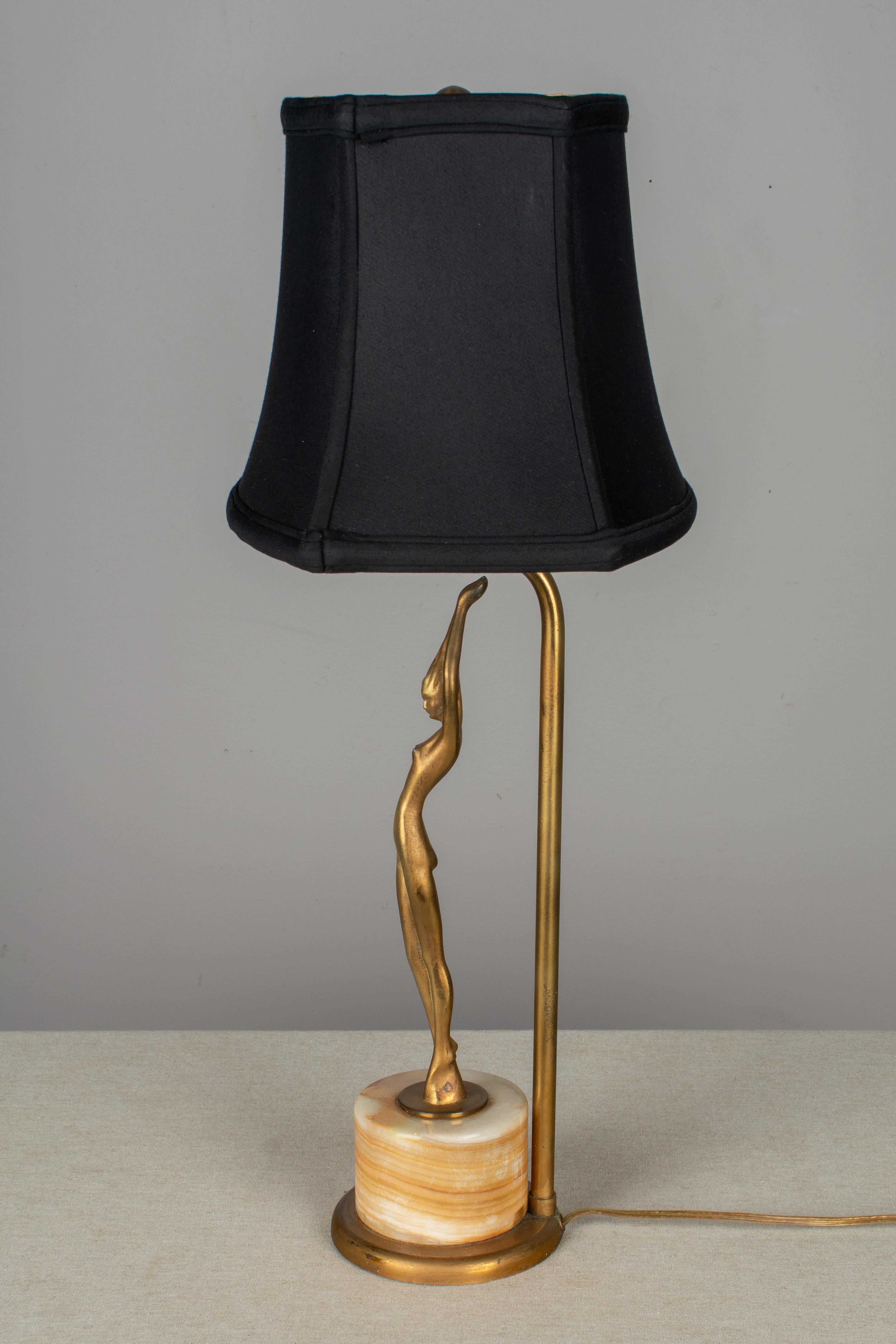 Cast Art Deco Frankart Nude Figural Table Lamp