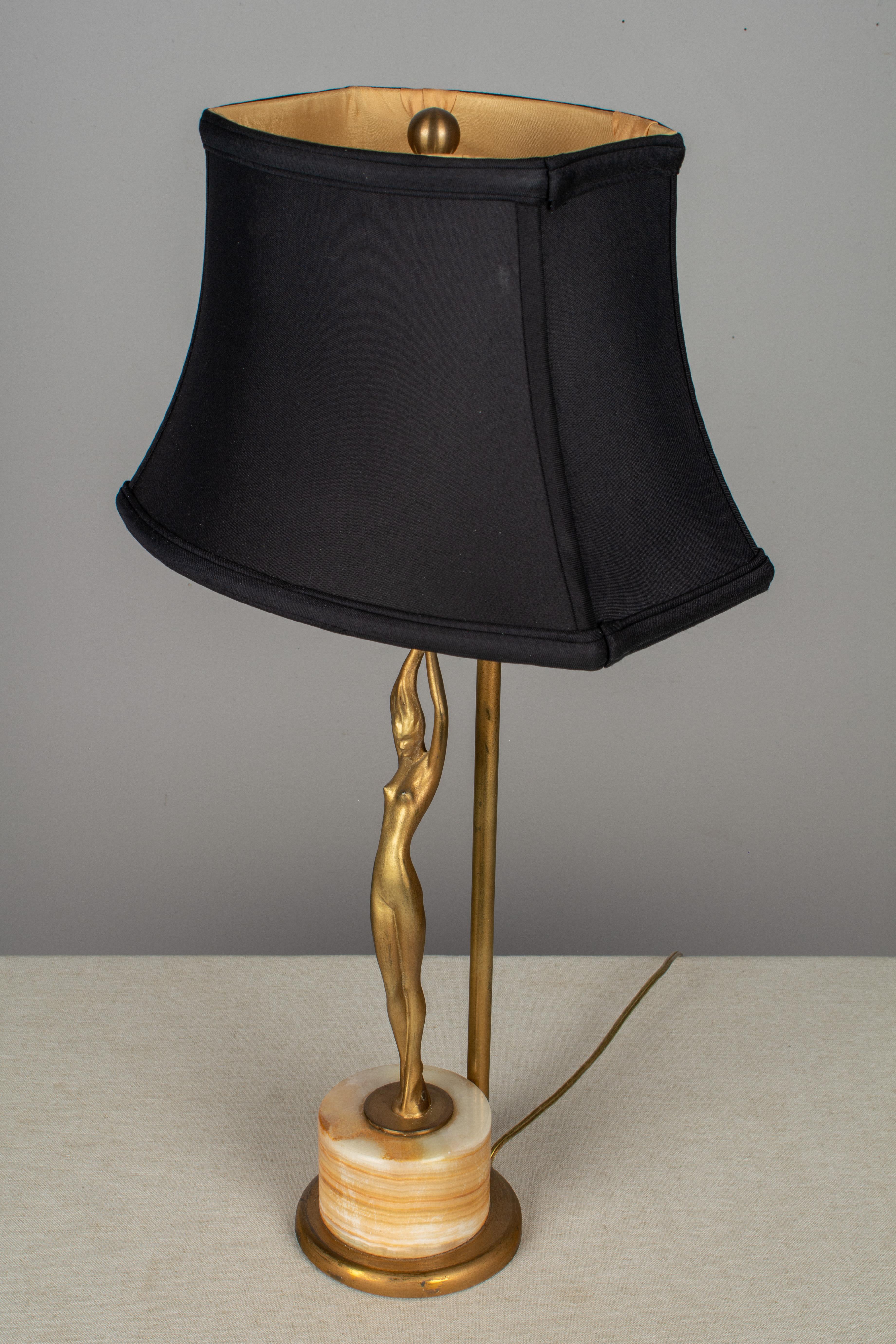 Art Deco Frankart Nude Figural Table Lamp In Good Condition In Winter Park, FL