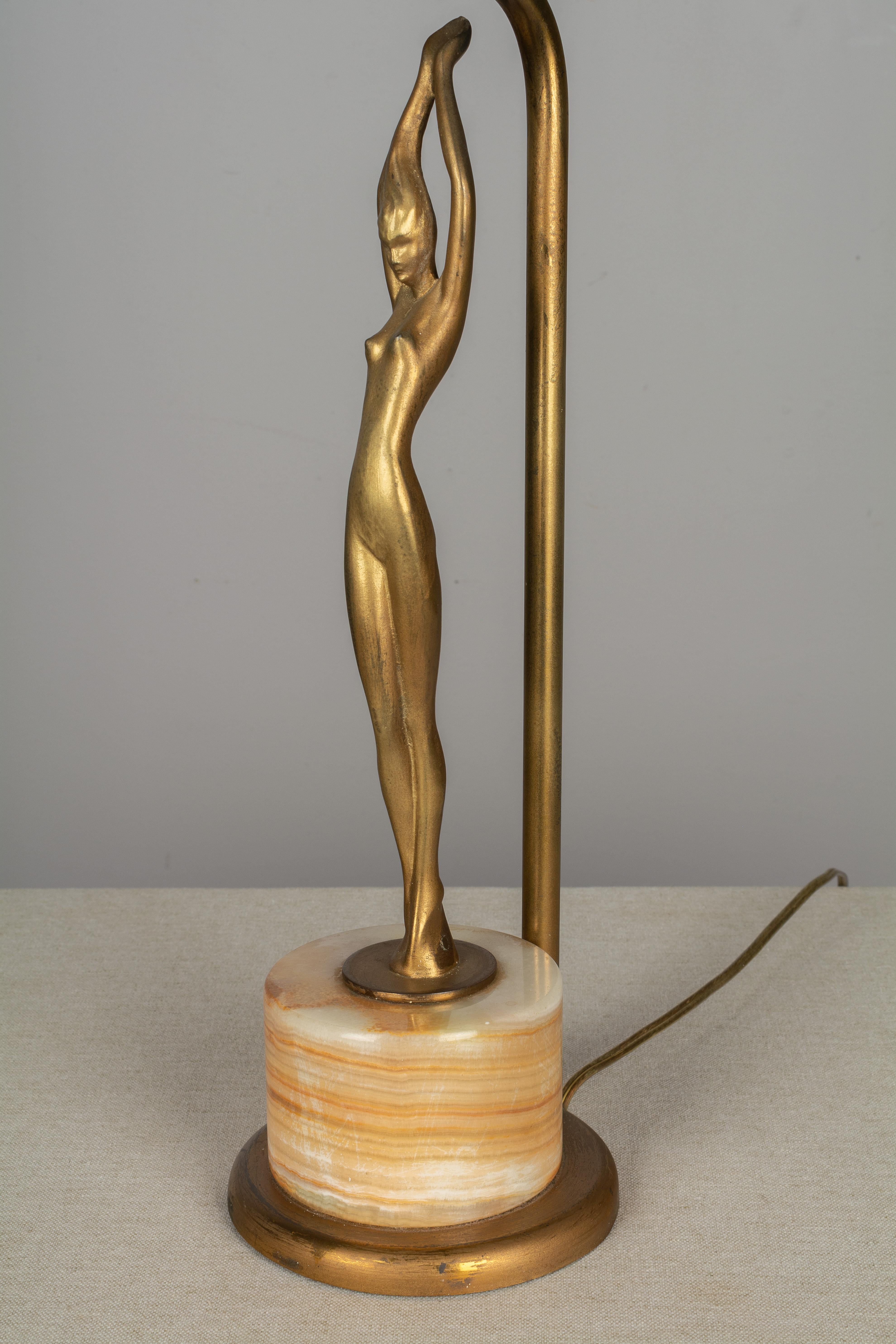 20th Century Art Deco Frankart Nude Figural Table Lamp