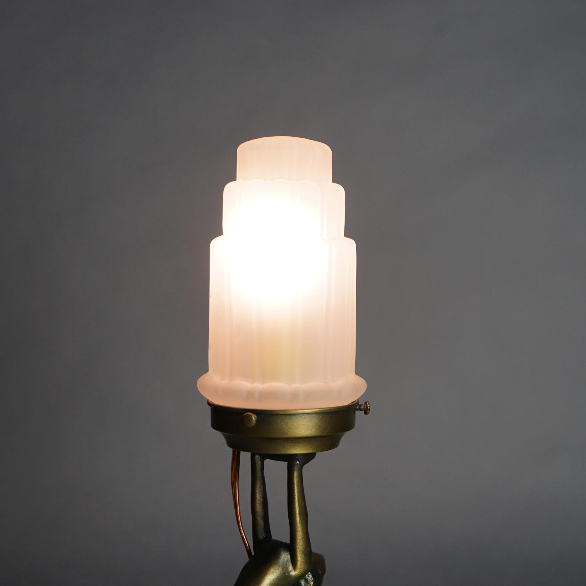 Moulage Lampe de boudoir nue de l'école Frankart Art déco 20e siècle en vente