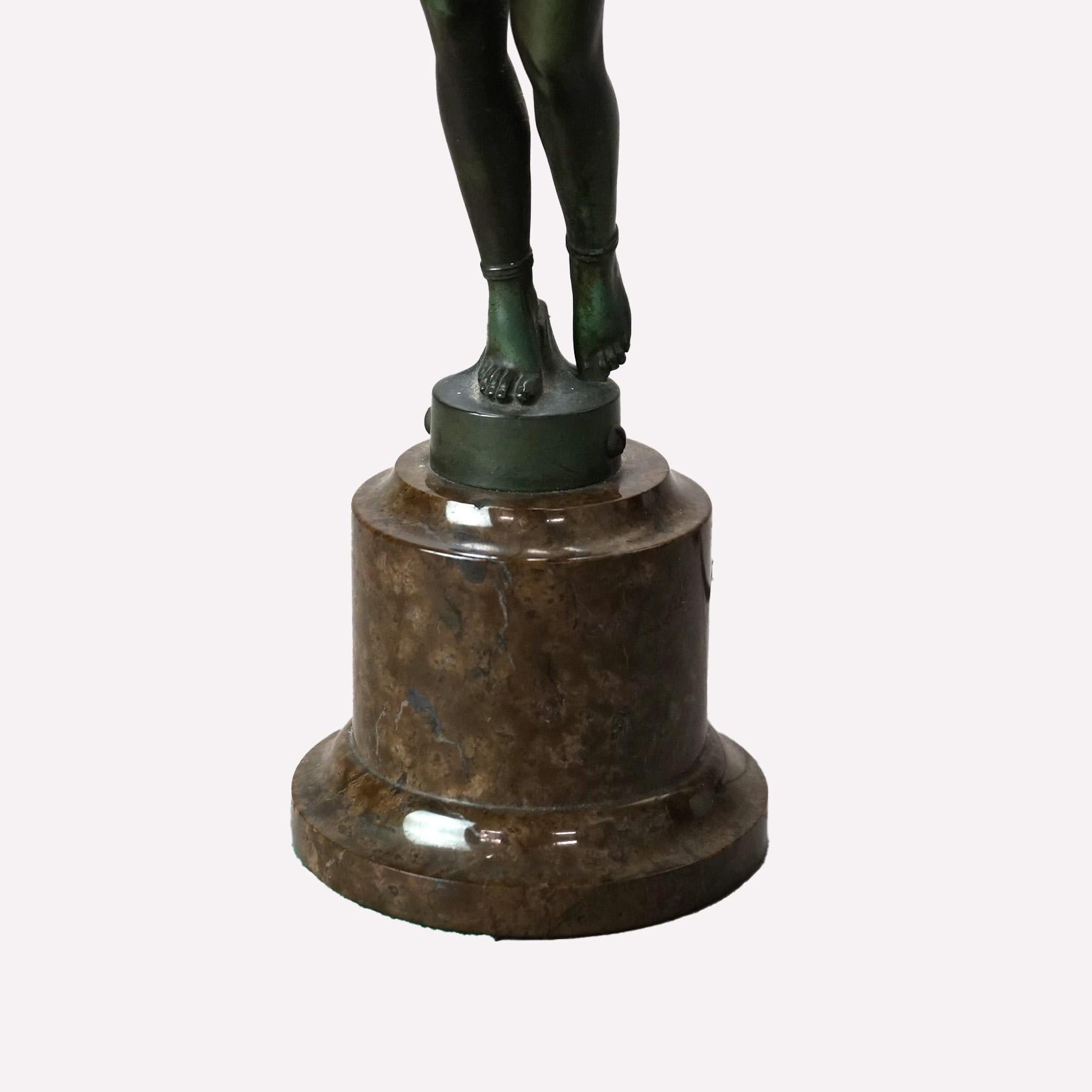 Art Deco Frankart Style Figural Nude Table Lamp with Floral Shade C1930 4