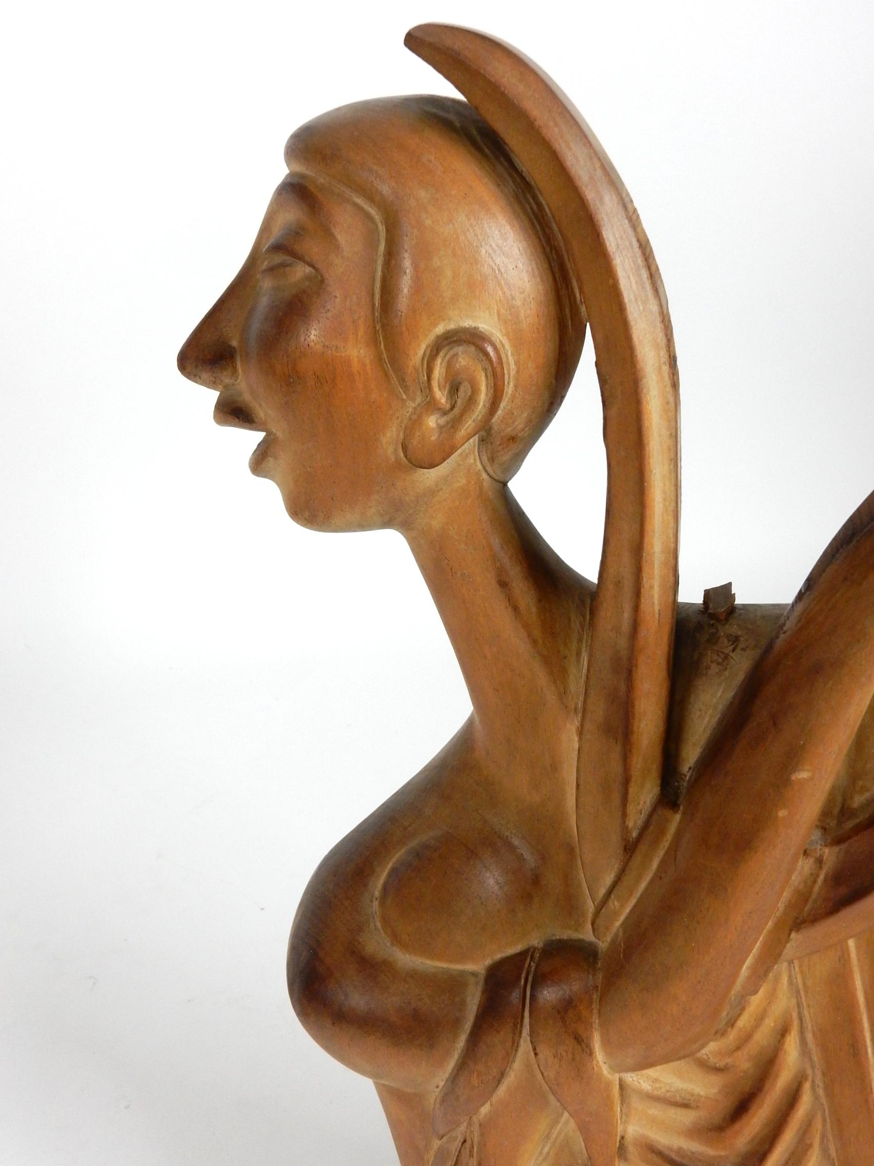 Art Deco Franz Hagenauer Style Carved Wood Sculpture 1