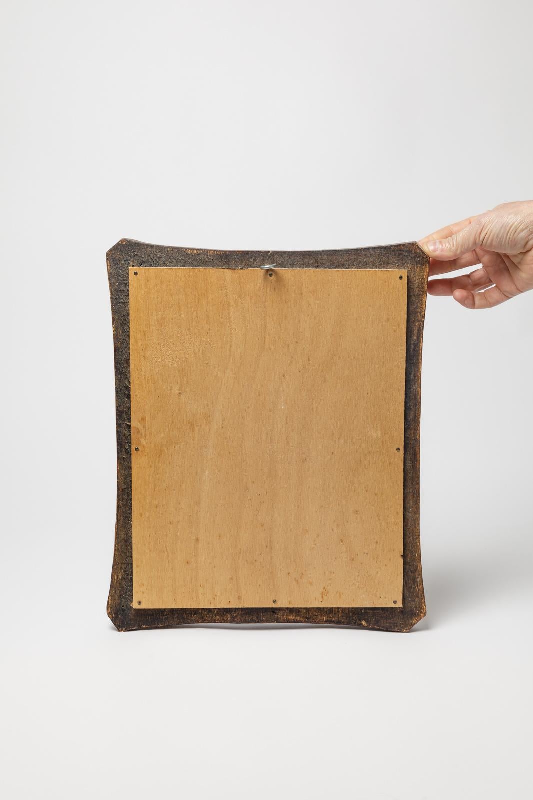 20ième siècle Art deco free form wood wall mirror circa 1940 french unique handmade production en vente