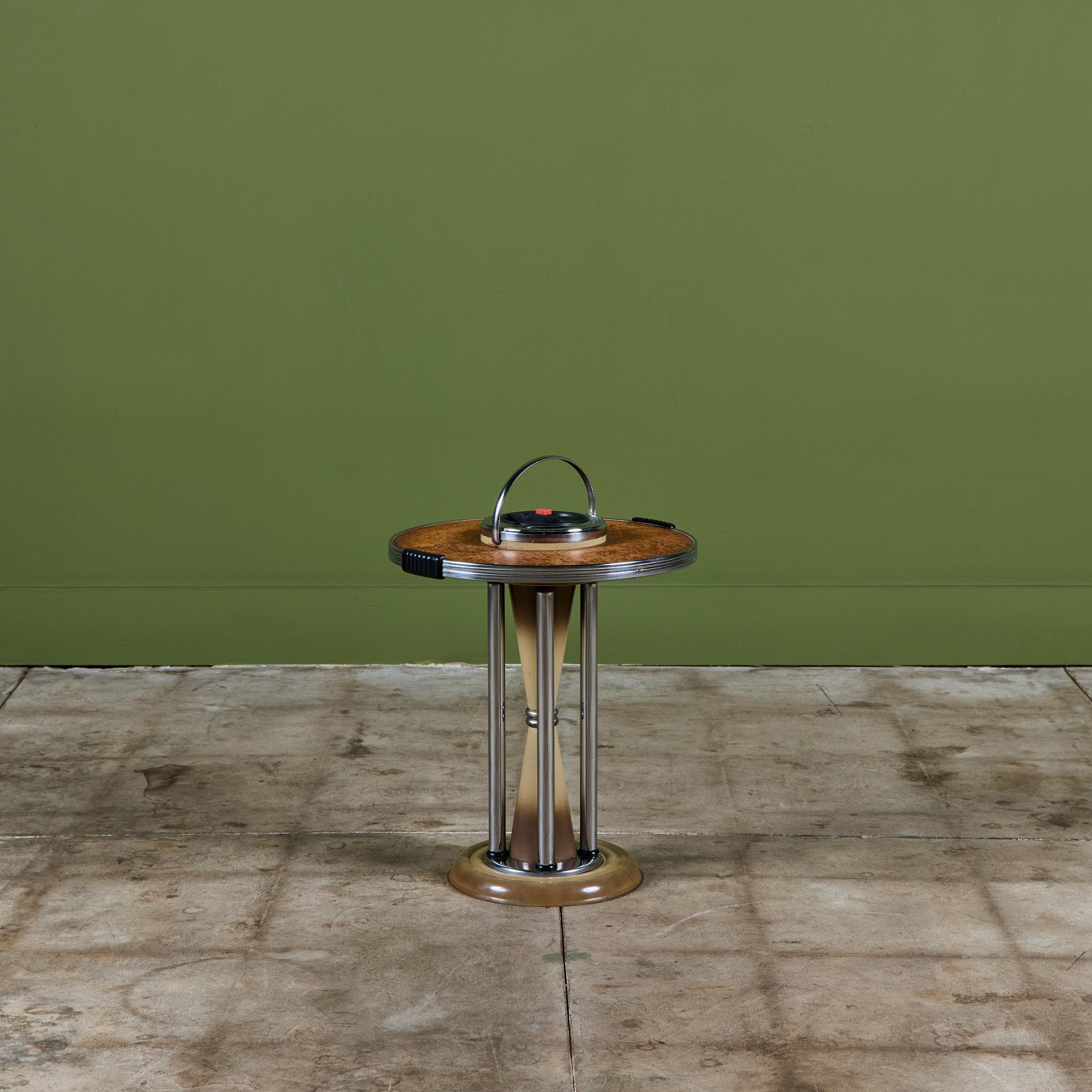Stainless Steel Art Deco Free Standing Ashtray For Sale