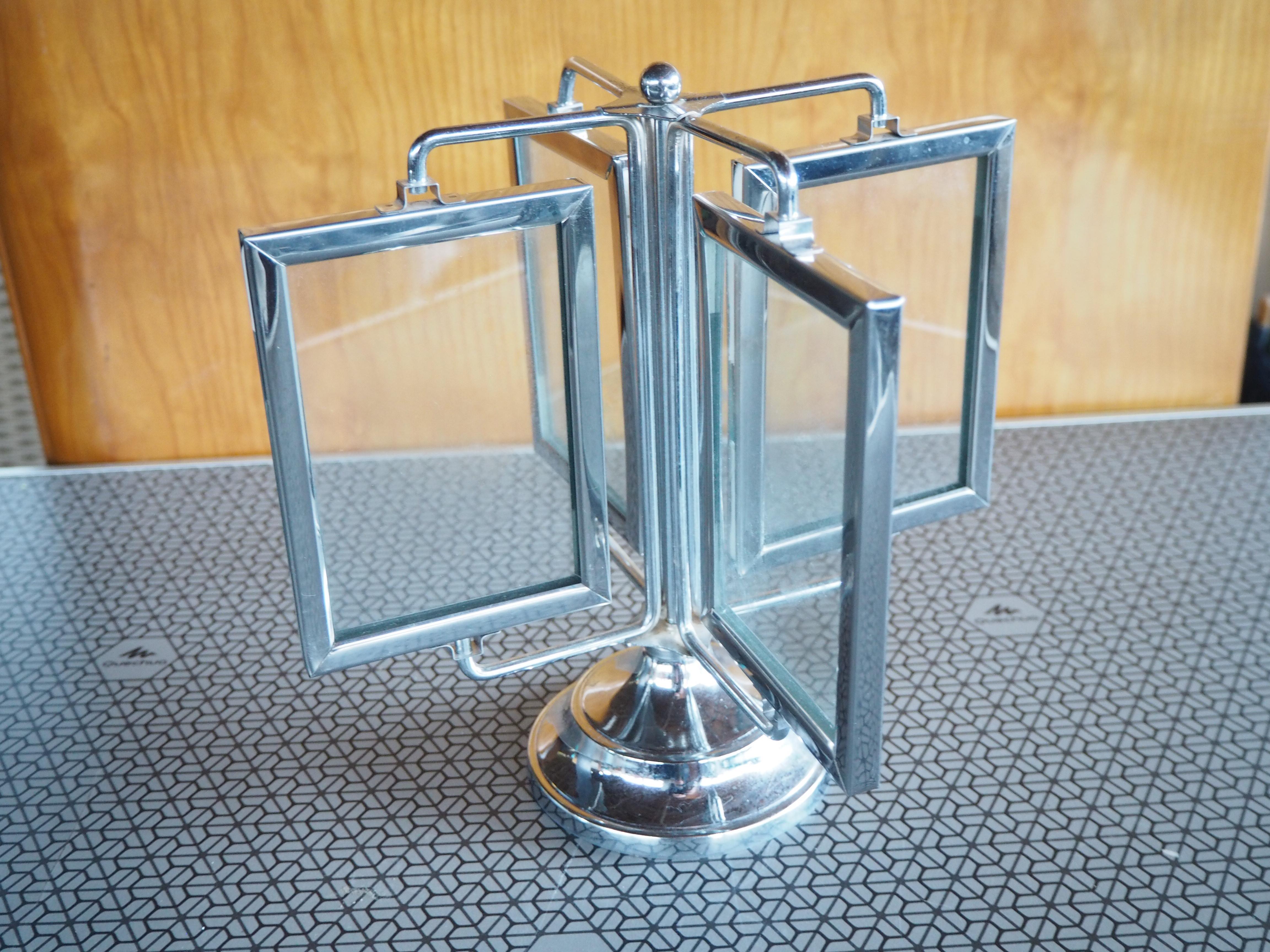 Cadre photo Art déco sur pied en chrome, années 1930 en vente 4