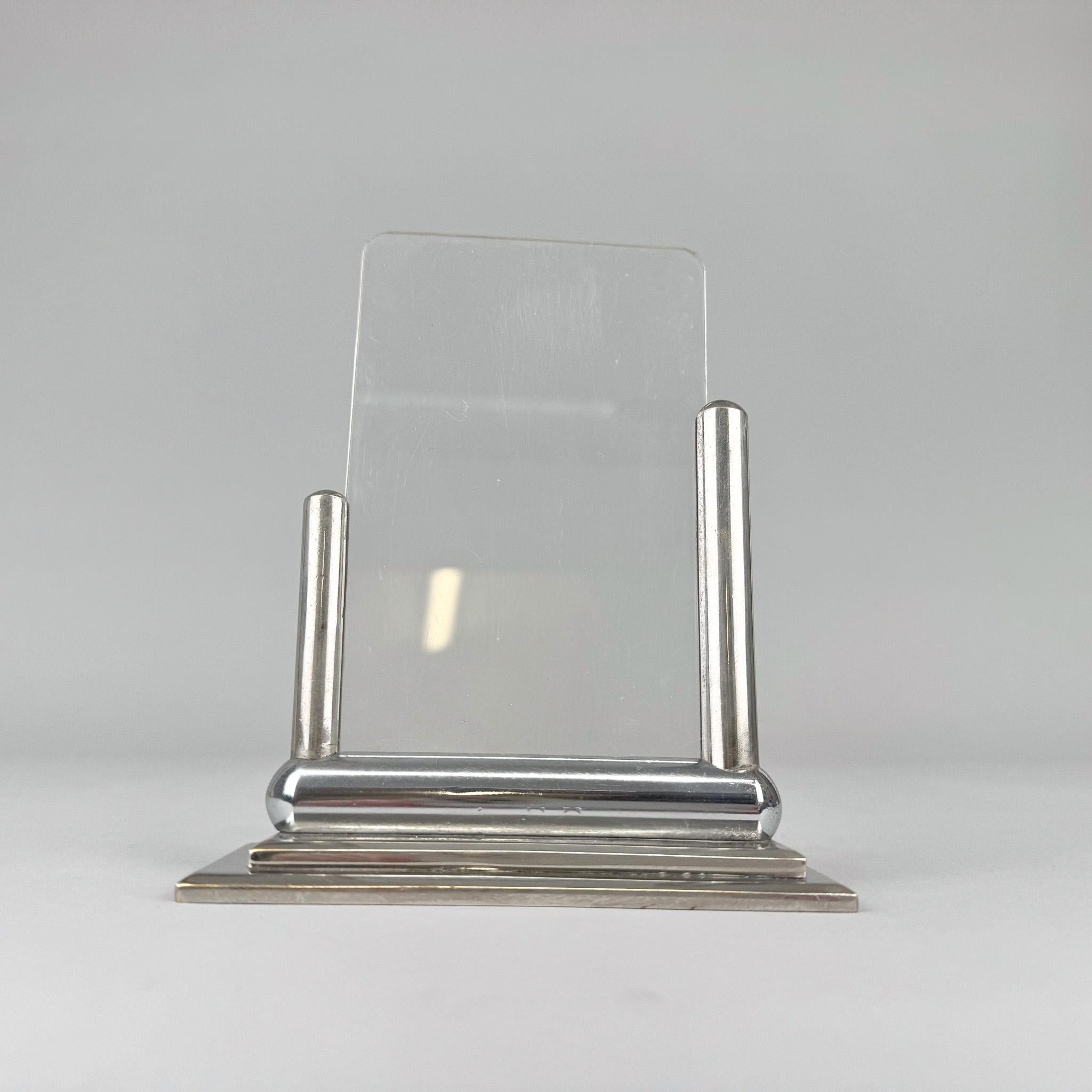 Czech Art Deco Free Standing Chrome Picture Frame, 1930s