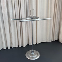 Art Deco Freestanding Double Pole Chrome Garment Rack