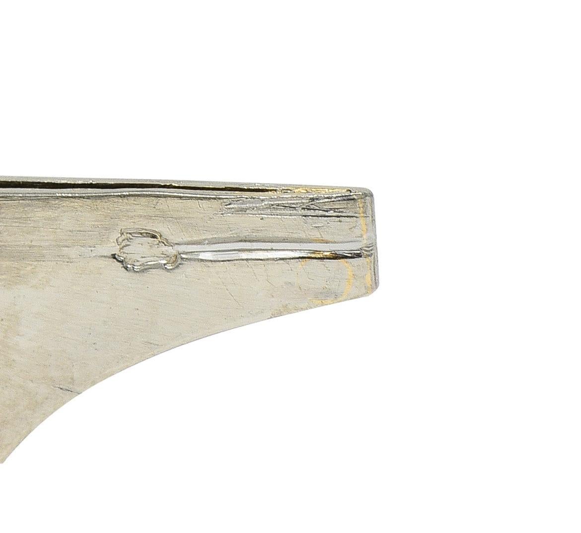 Art Deco French 39.78 CTW Diamond Platinum Vintage Geometric Panel Link Bracelet im Angebot 4