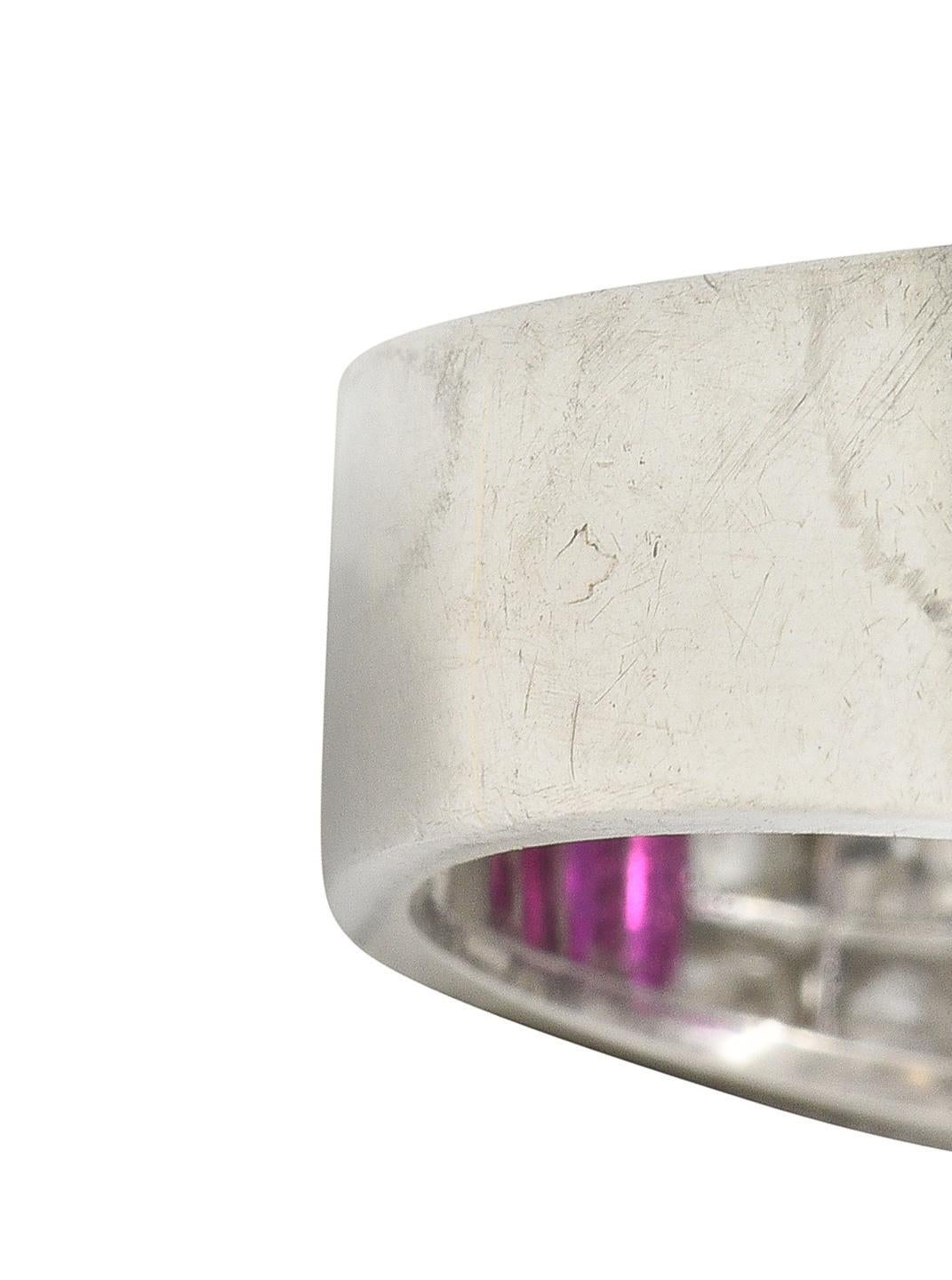Art Deco Französisch 5,48 Karat Rubin Diamant Platin Vintage Schnalle Band Ring im Angebot 1