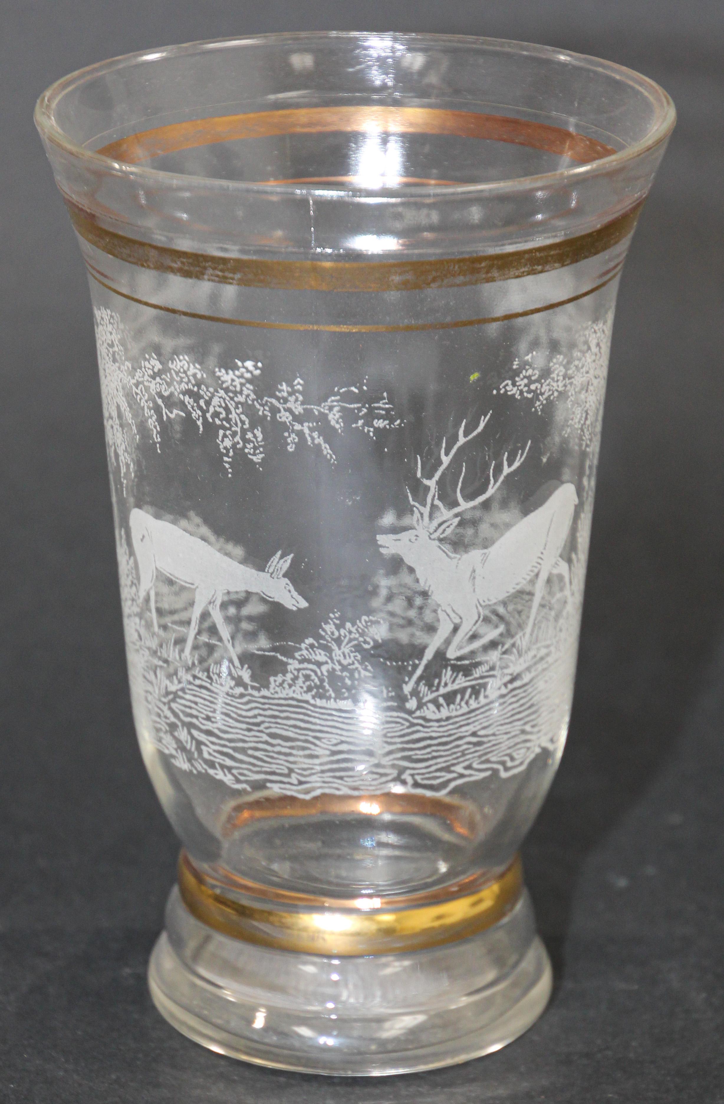 Art Deco French Antique Glass Etched Vase, Circa 1930's 7