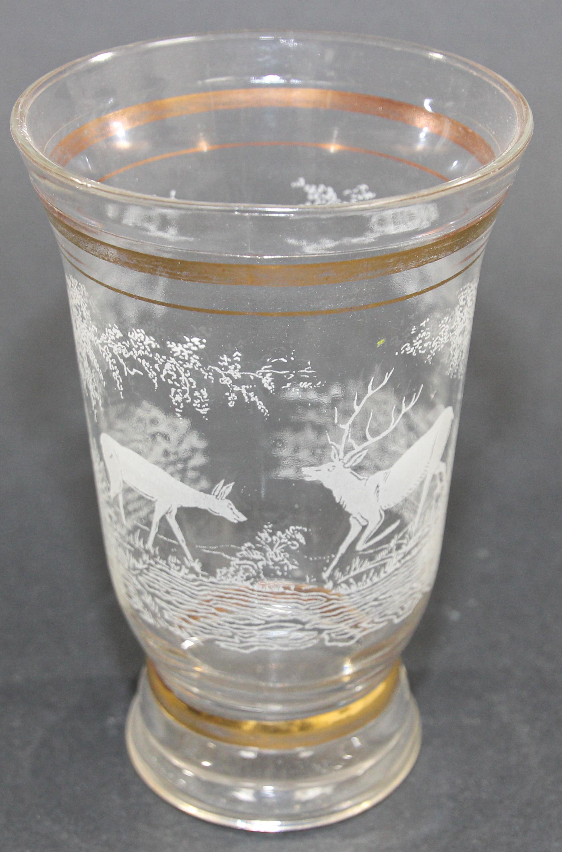20th Century Art Deco French Antique Glass Etched Vase, Circa 1930's