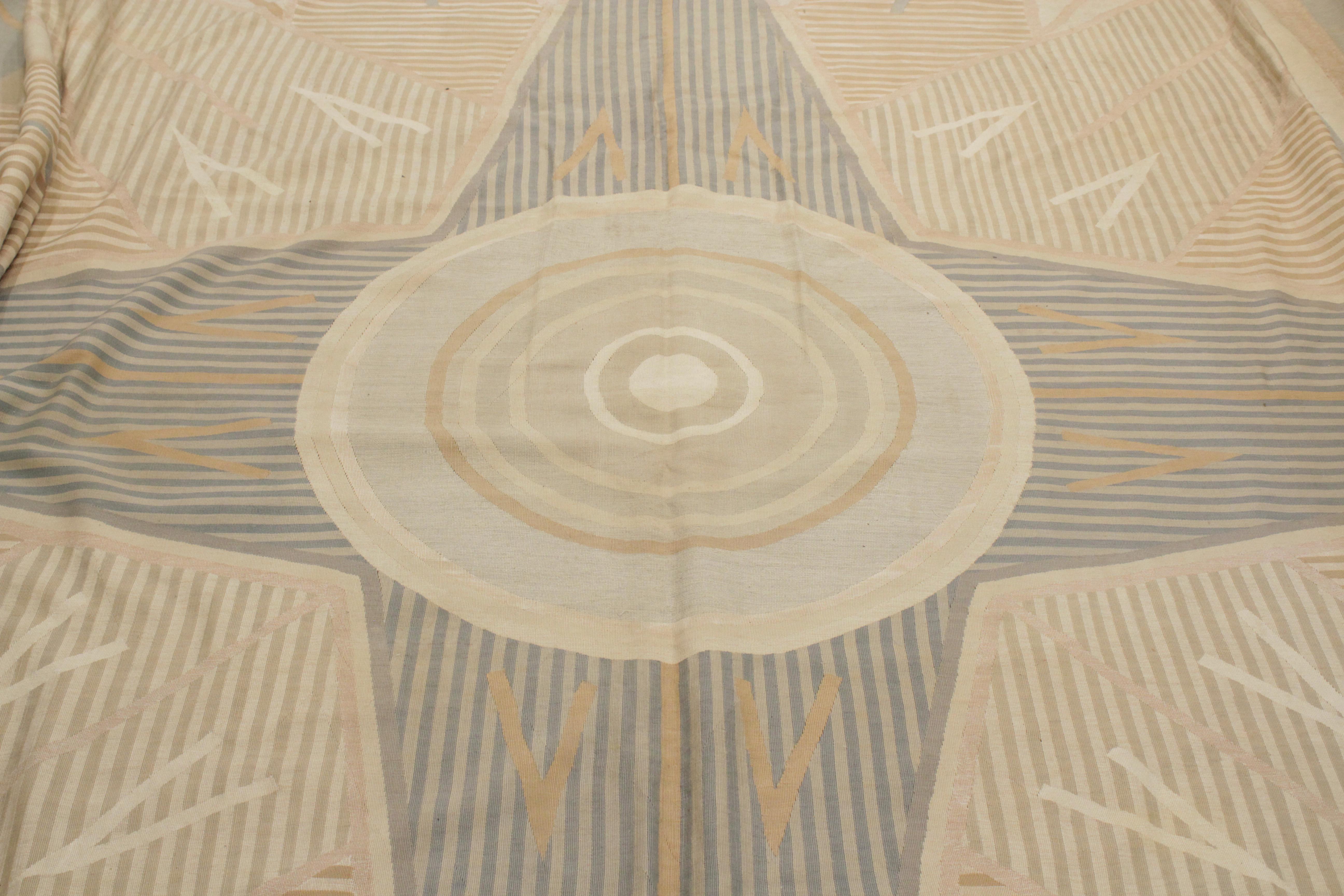 Wool Art Deco French Aubusson by D.I.M. For Sale