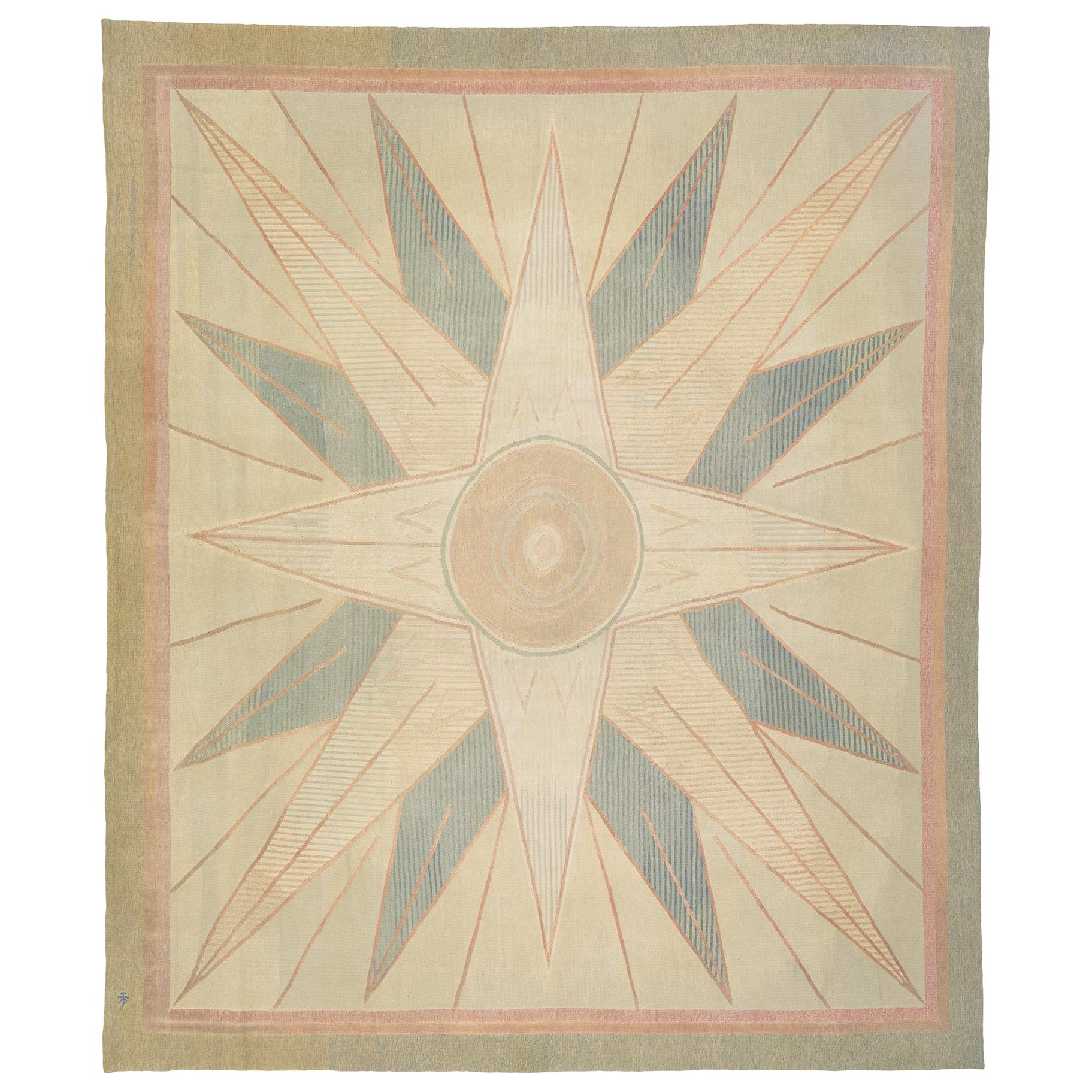 Französischer Aubusson-Teppich im Art déco-Stil von Rene Joubert und DIM, 1920