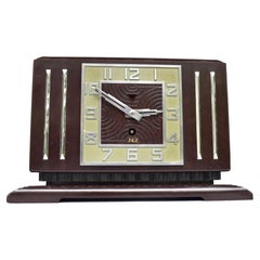 Art Deco French Bakelite Mantle Clock by JAZ, C1930