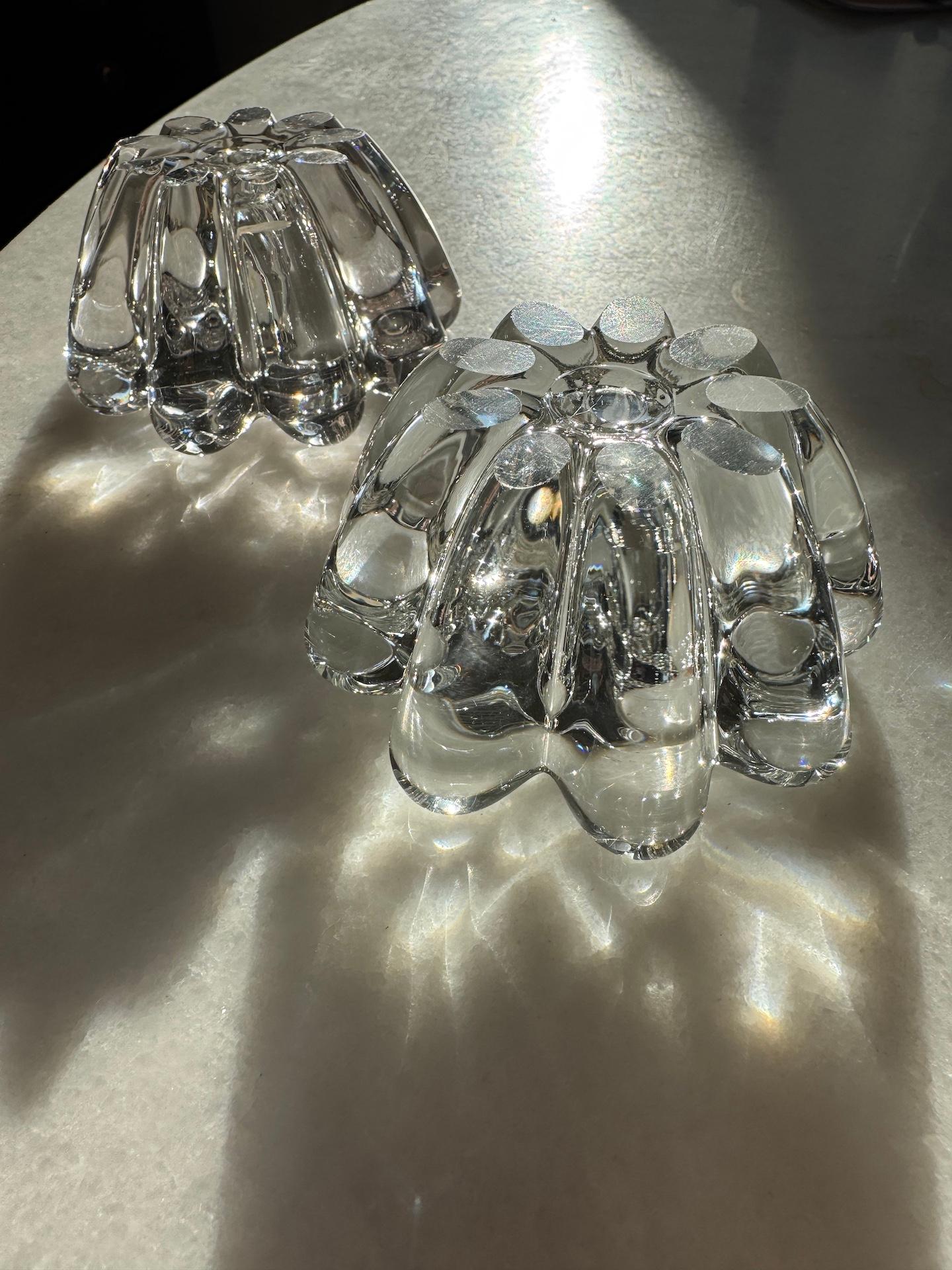 Art Deco French Bayel Crystal Pair of Candle Holders Circa 1925 2