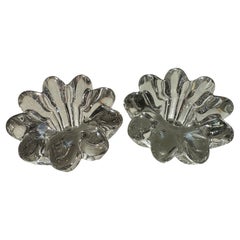 Art Deco French Bayel Crystal Pair of Candle Holders Circa 1925