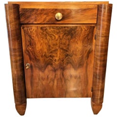 Used Art Deco French Bedside Table in European Blond Walnut, 1930