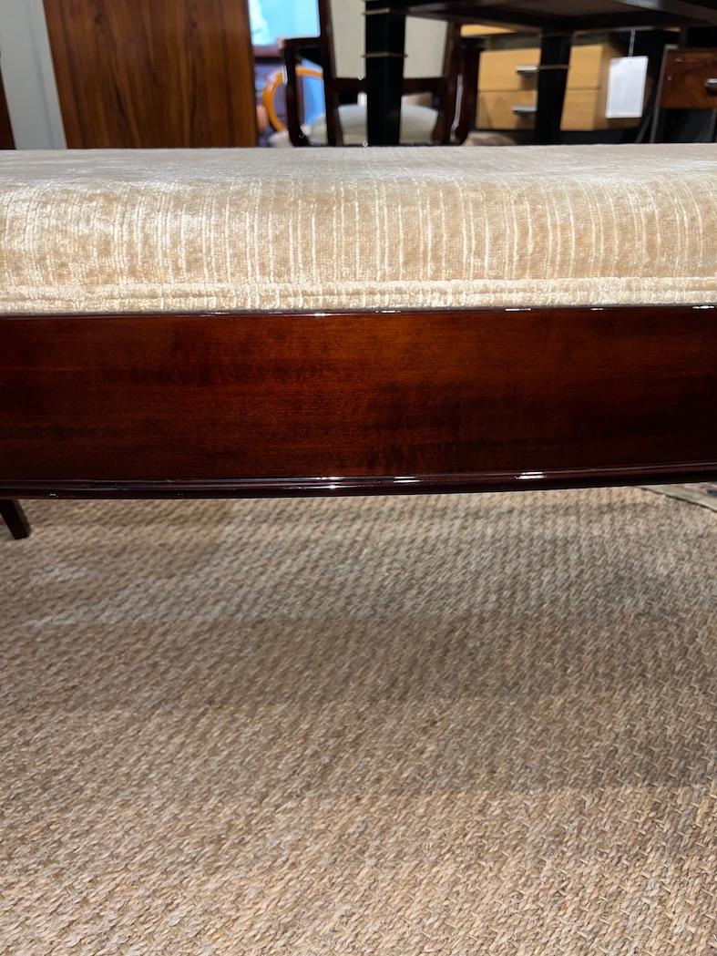 Mid-20th Century Art Deco French Bench in Walnut For Sale