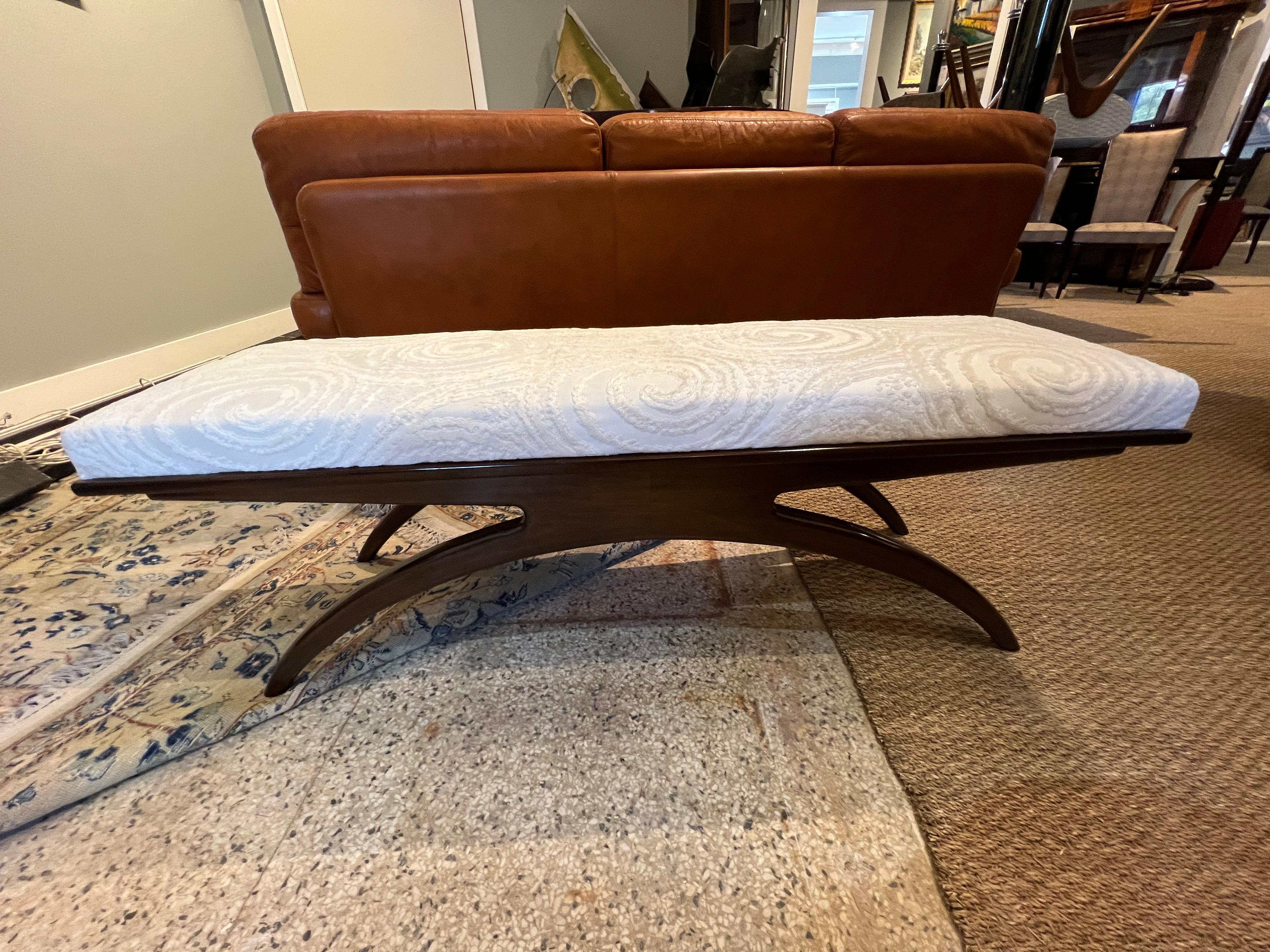 Art Deco French Bench in Walnut For Sale 1