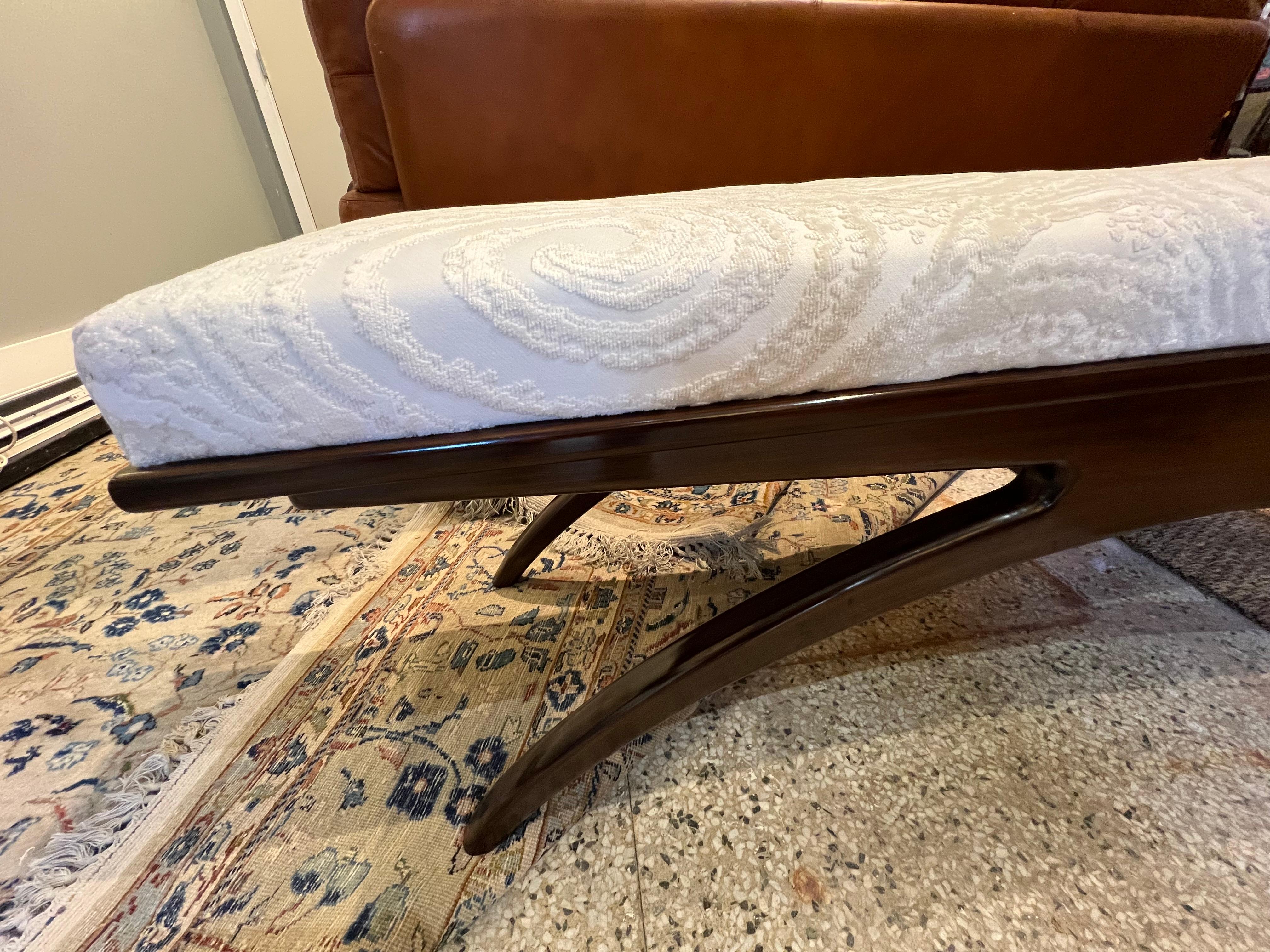 Art Deco French Bench in Walnut For Sale 2
