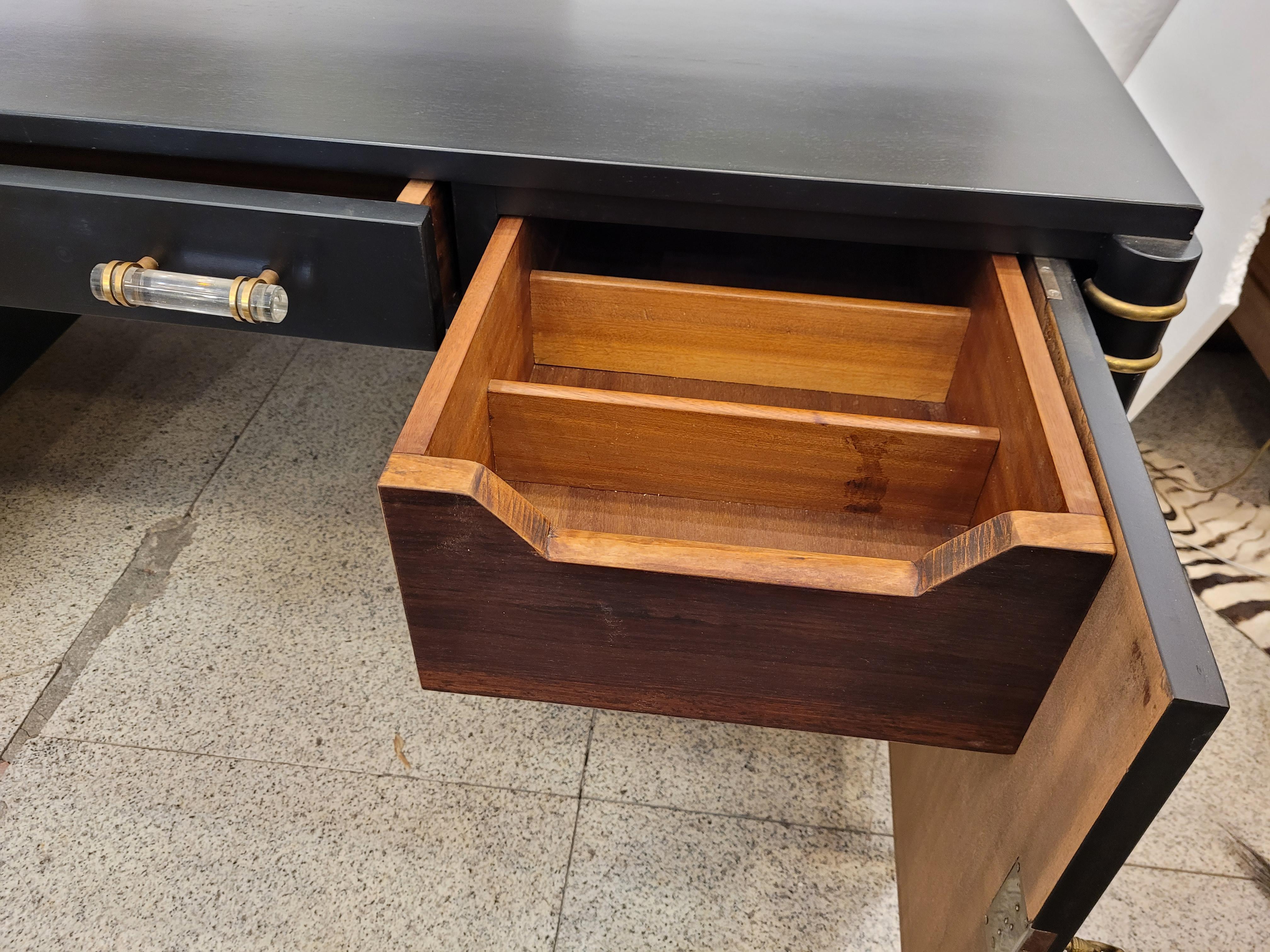 Table de bureau Art Déco en noir, d'après Maurice and Léon Jallot en vente 5