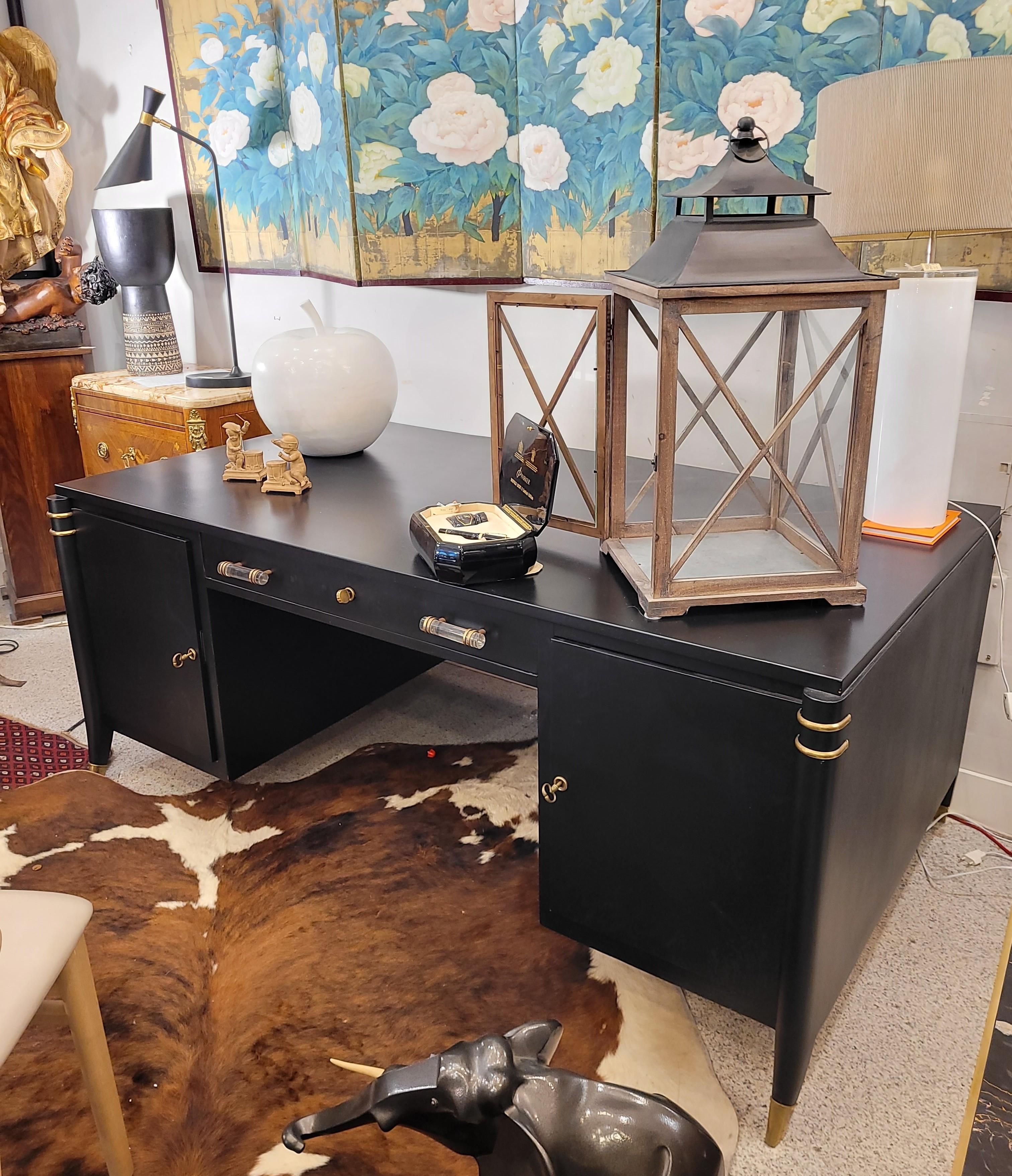 Table de bureau Art Déco en noir, d'après Maurice and Léon Jallot en vente 6