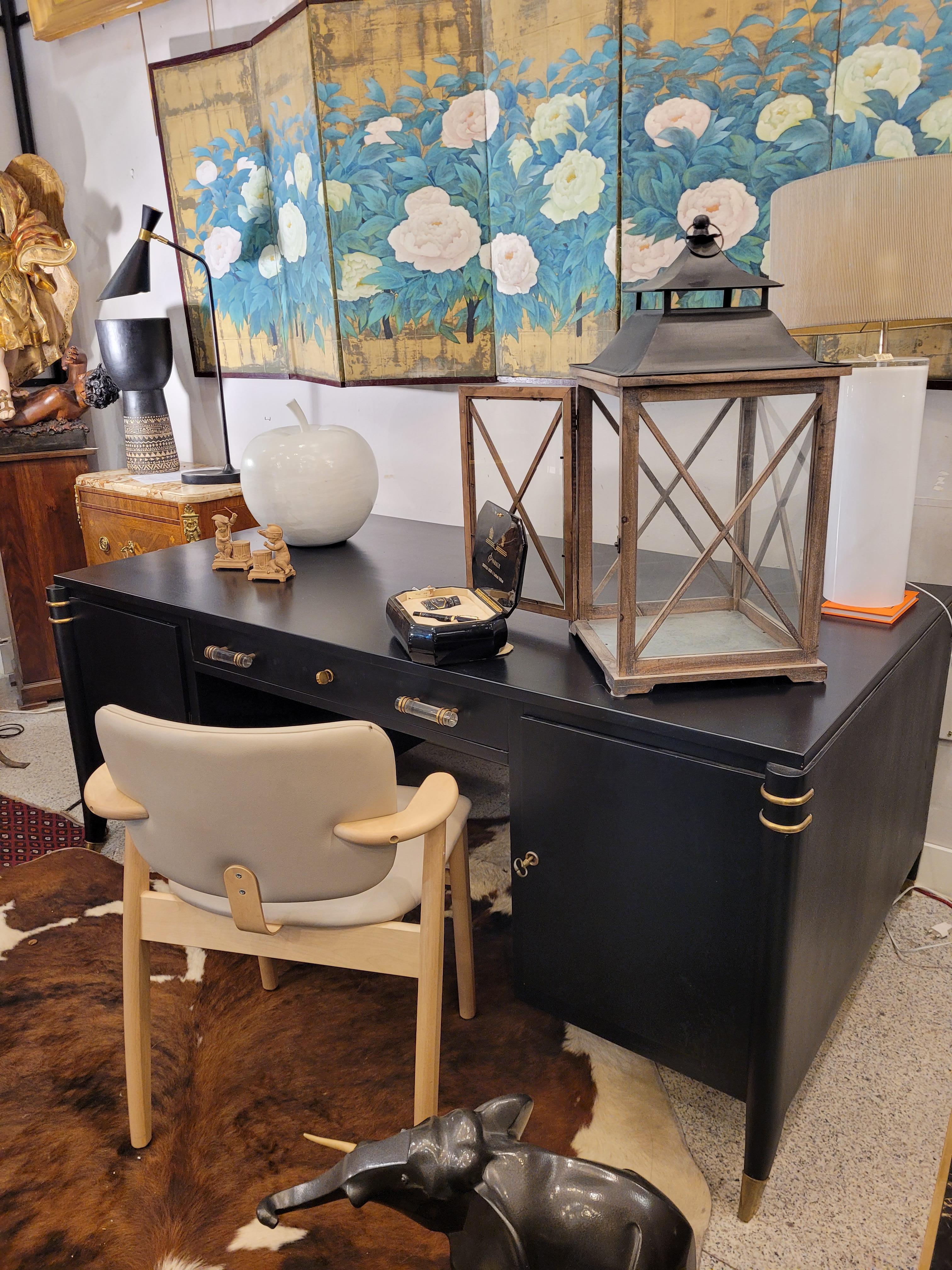 Table de bureau Art Déco en noir, d'après Maurice and Léon Jallot en vente 8