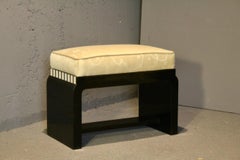 Art Deco French black lacquer stool