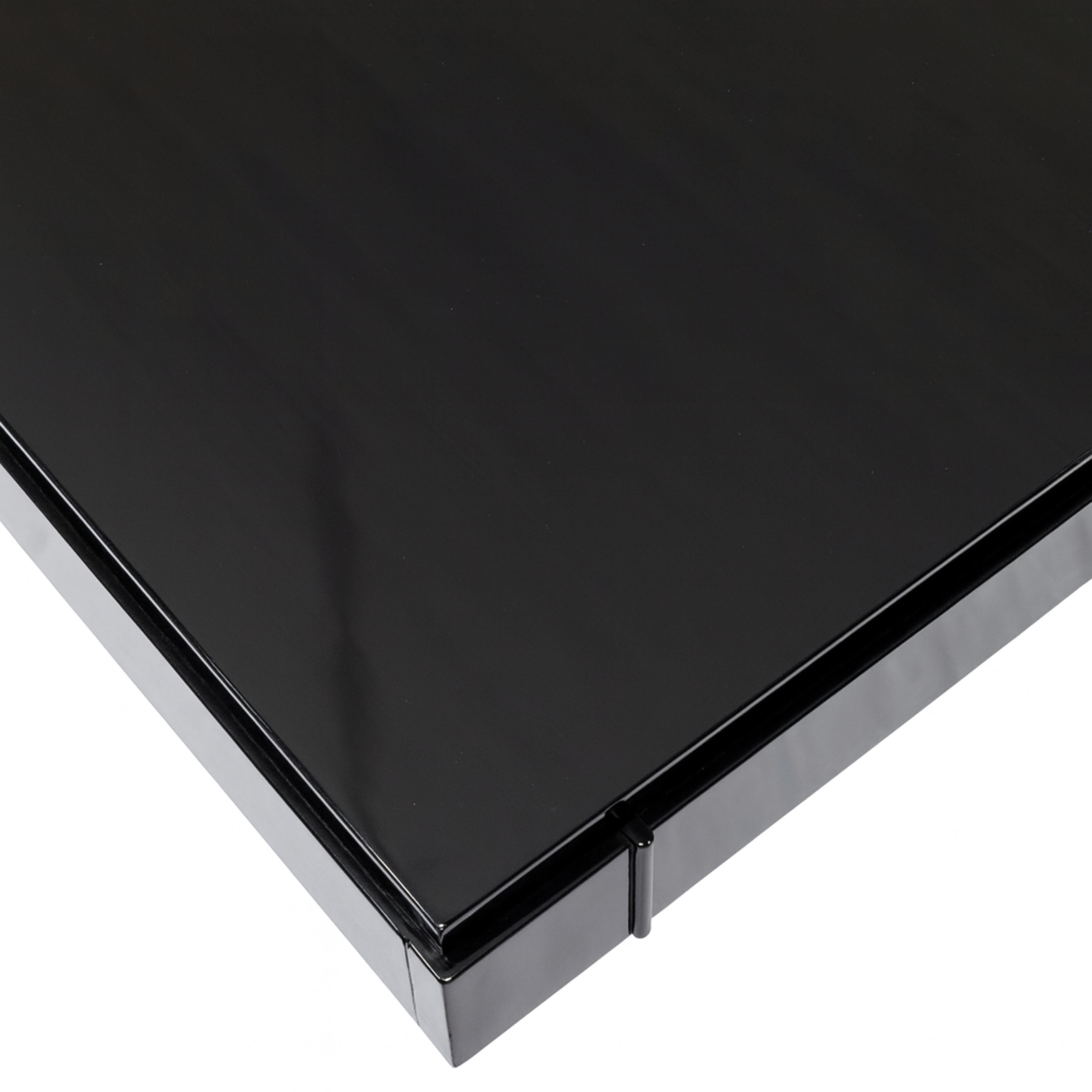 Art Deco Französisch Schwarz Lack Schreibtisch, 20. Jahrhundert (Messing) im Angebot