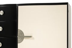 Art Deco French Black White Lacquer Credenza Sideboard, 20th Century