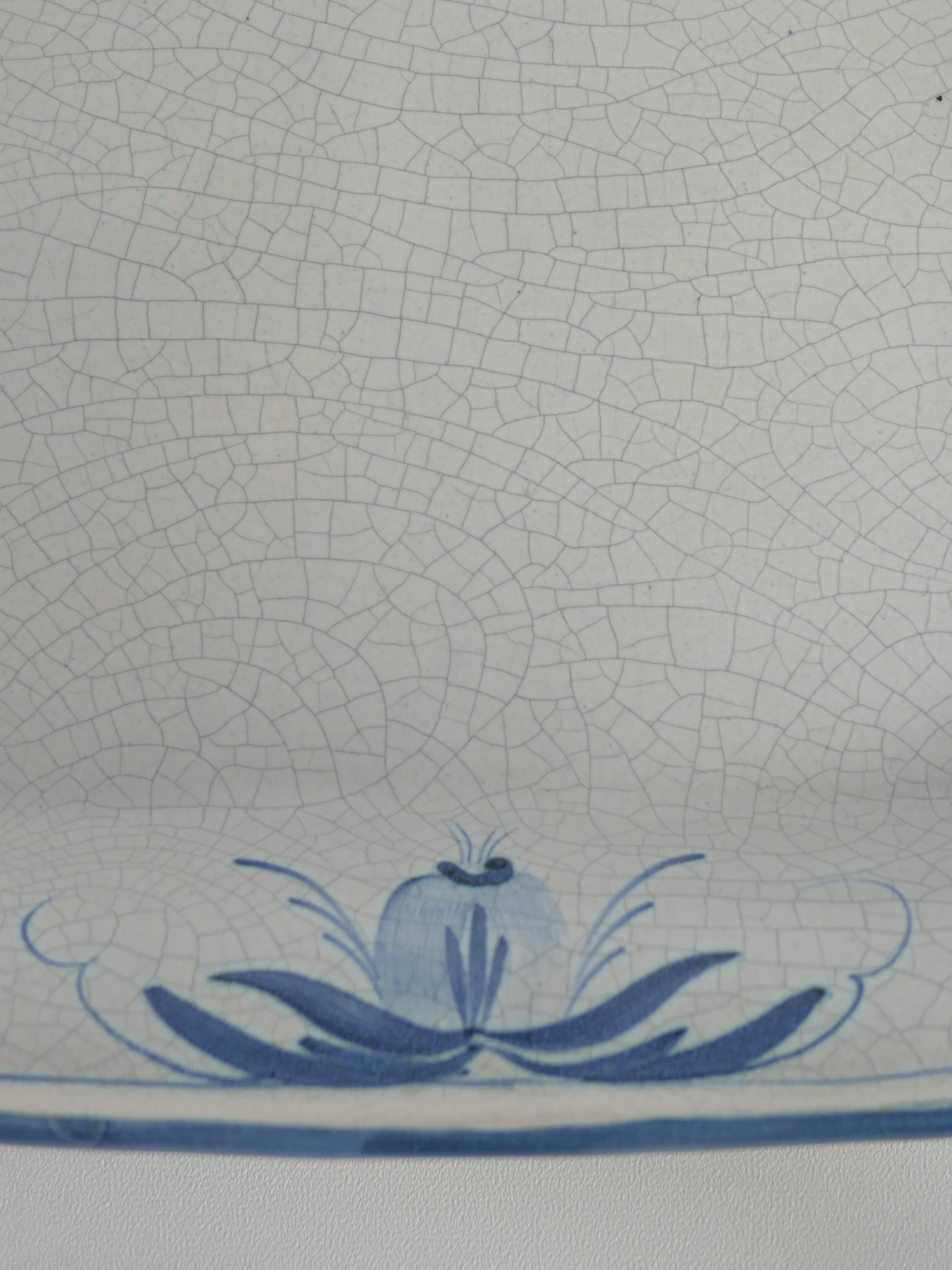 20th Century Art Deco French Blue Floral Decor Plate by Allan Eberling, Bo Fajans For Sale