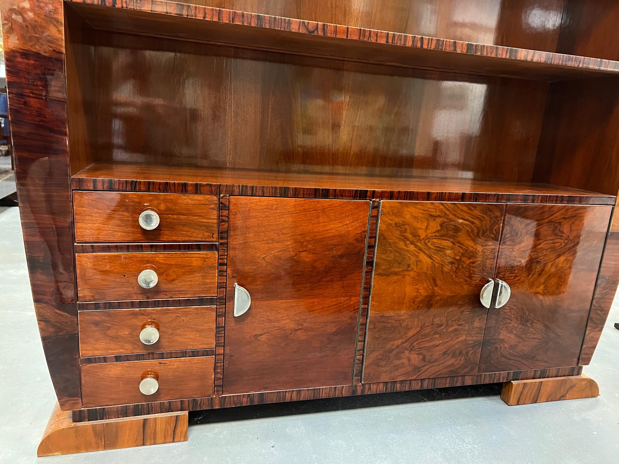 Art Deco French Bookcase/ Credenza In Good Condition For Sale In Houston, TX