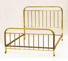 Art Deco French Brass Bed C1930 by Pardon US Queen/UK king