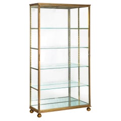 Vitrine Art Déco française en bronze, laiton et verre circa 1930