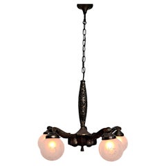 Art Deco French Bronze Chandelier