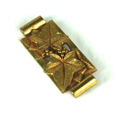 Art Deco French Bronze Ivy Brooch