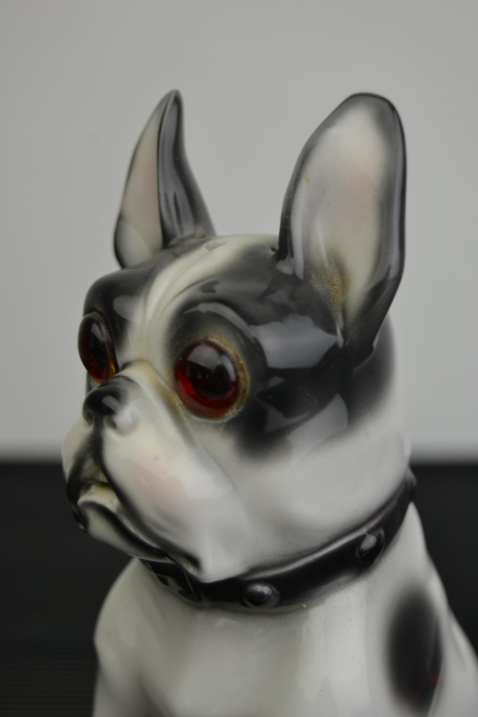 Art Deco French Bulldog Porcelain Perfume Lamp 4