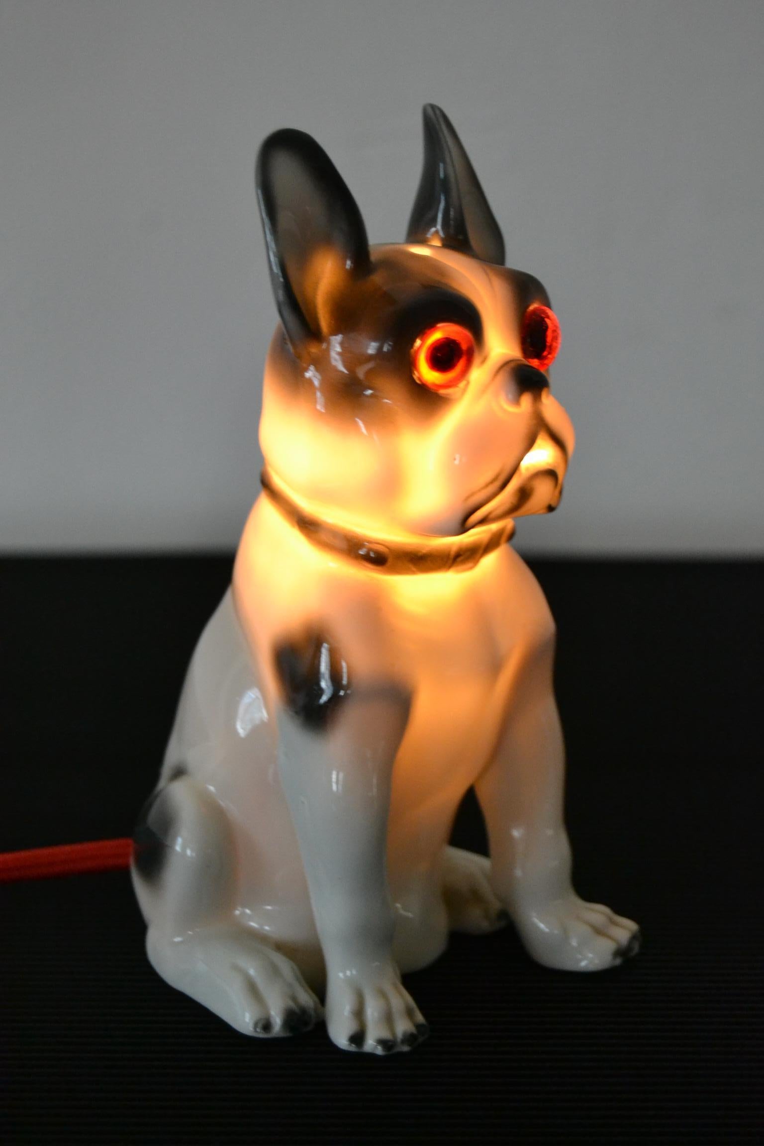 Art Deco French Bulldog Porcelain Perfume Lamp 8