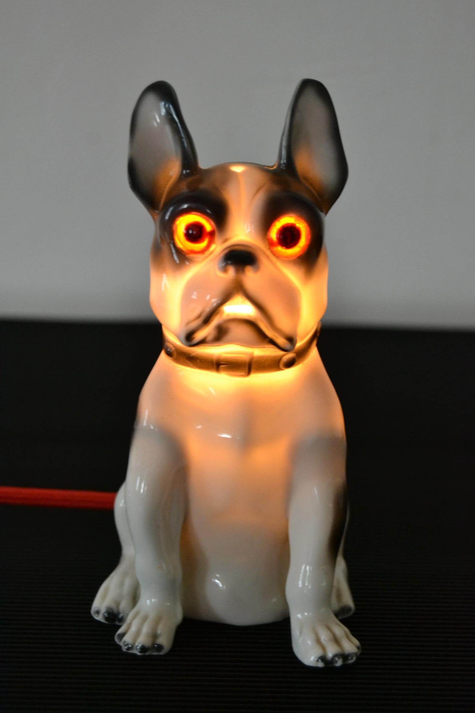 Art Deco French Bulldog Porcelain Perfume Lamp 9