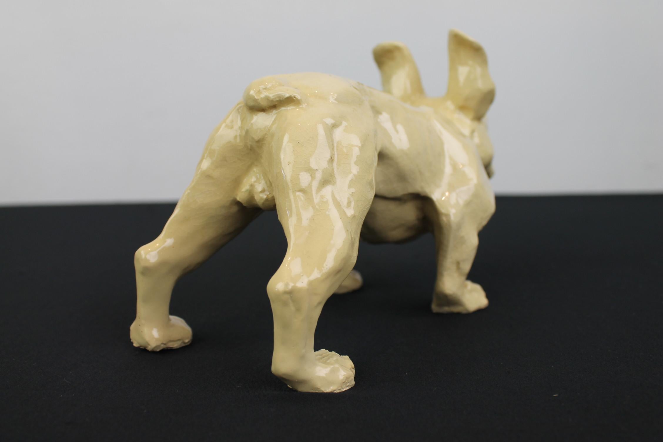 Französische Bulldogge-Skulptur im Art déco-Stil im Angebot 5