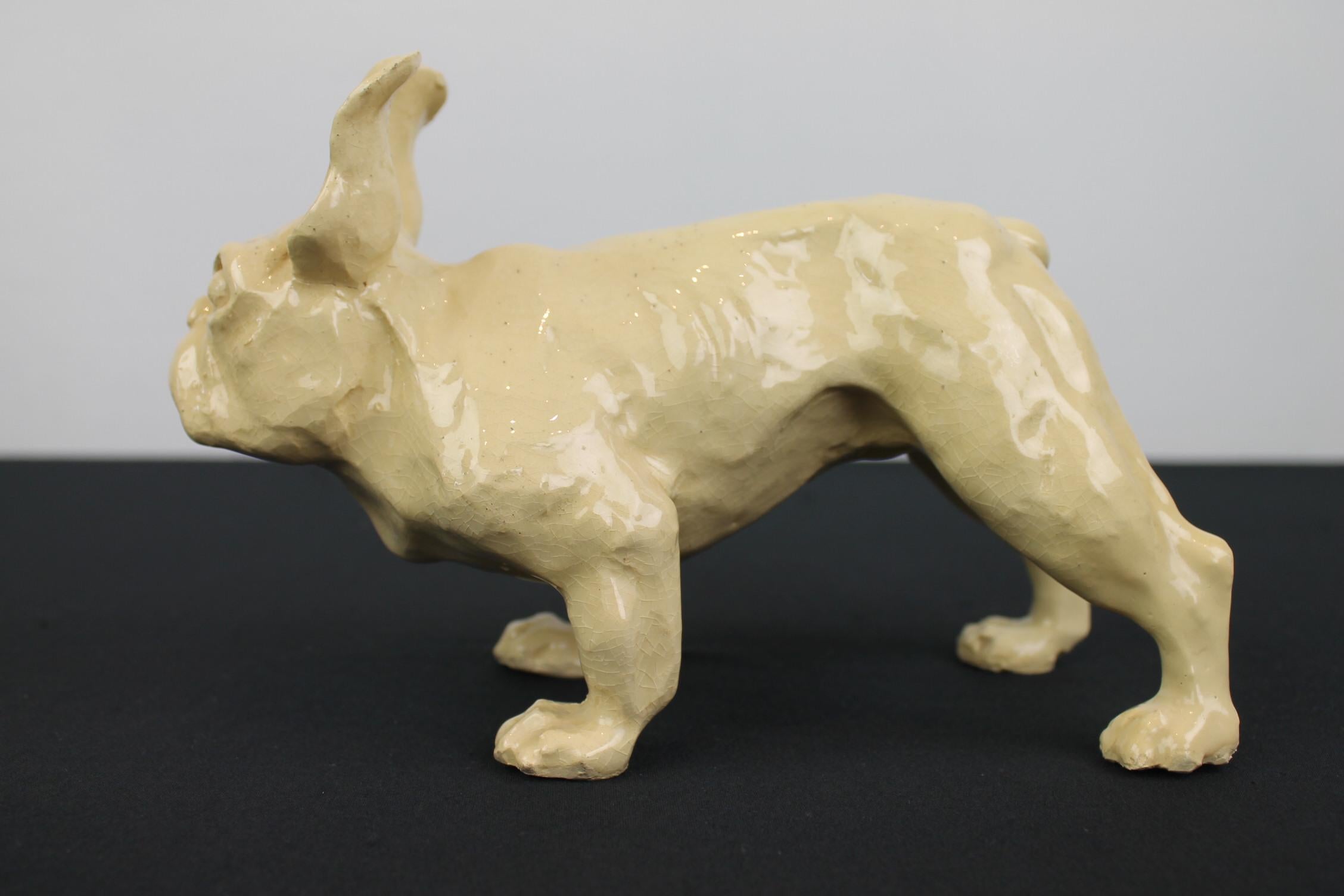 Französische Bulldogge-Skulptur im Art déco-Stil im Angebot 7