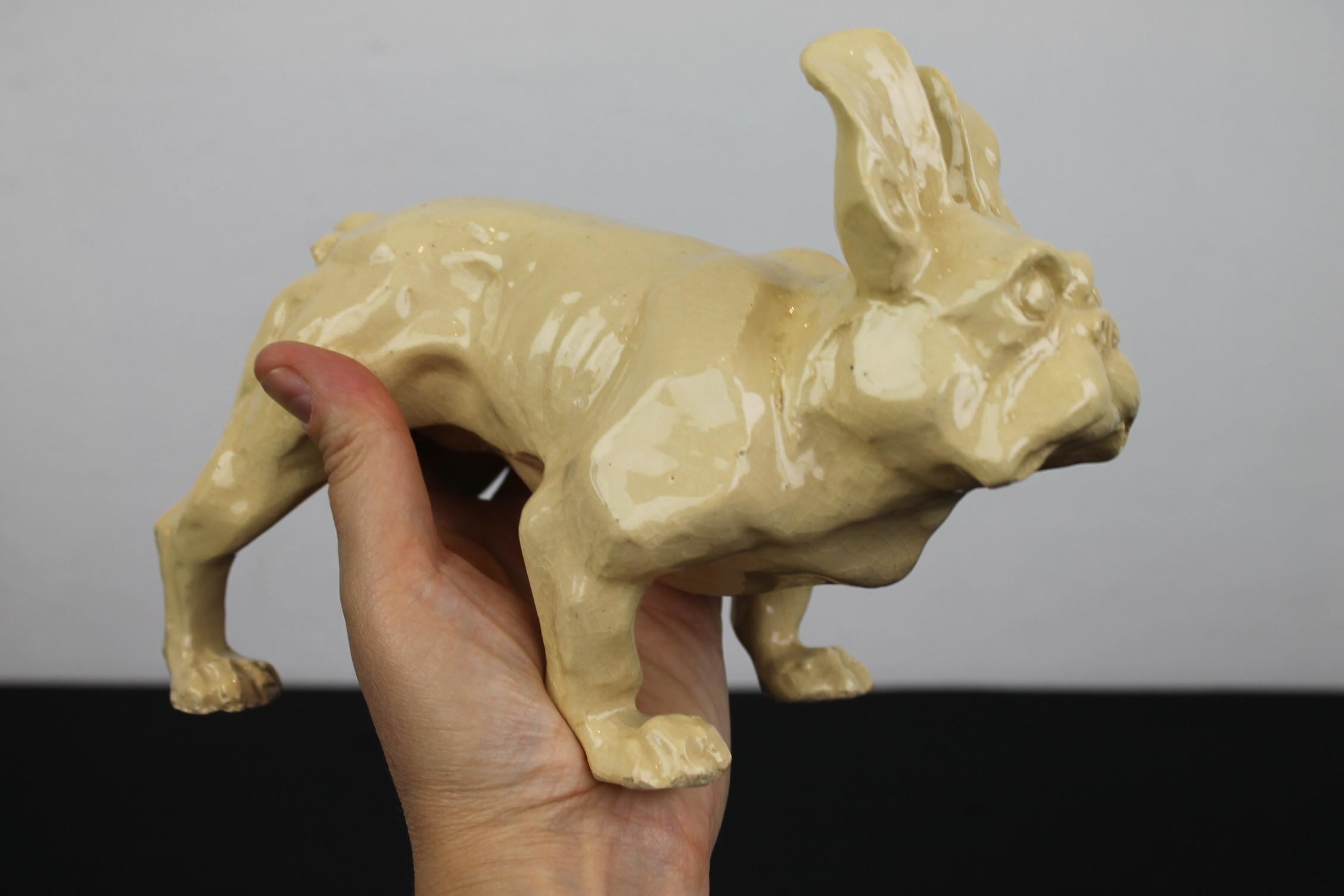 Französische Bulldogge-Skulptur im Art déco-Stil im Angebot 13