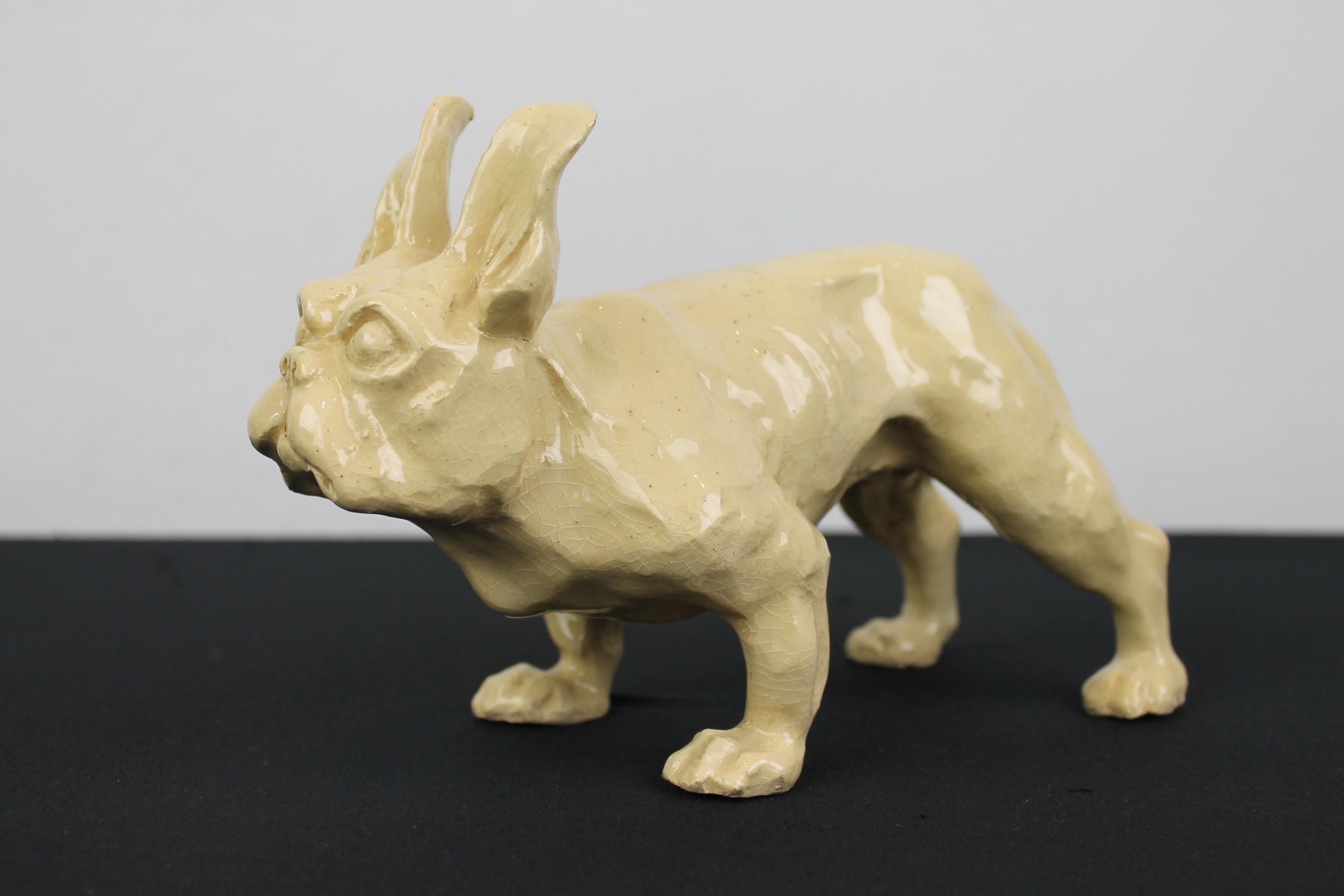 Französische Bulldogge-Skulptur im Art déco-Stil im Angebot 14